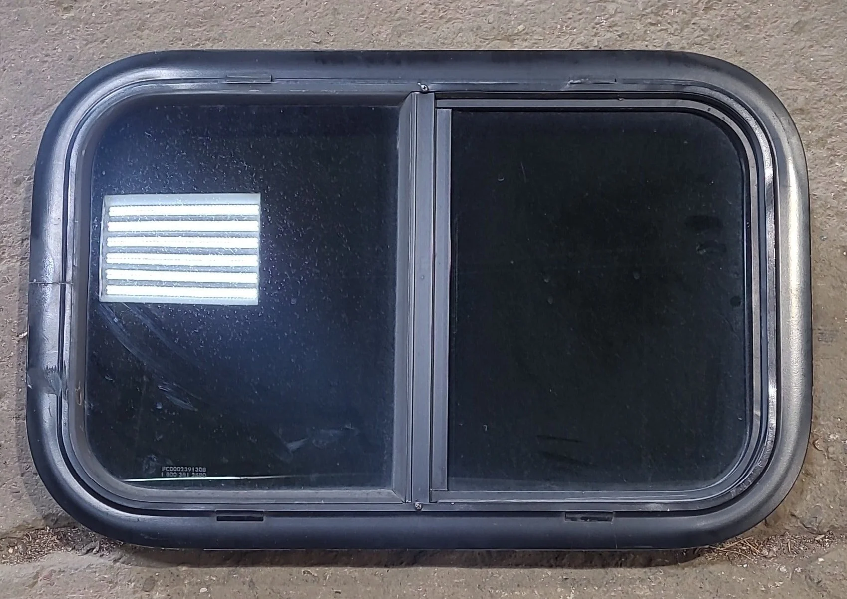 Used Black Radius Opening Window : 23 1/2" W x 14 1/2" H x 1 7/8" D