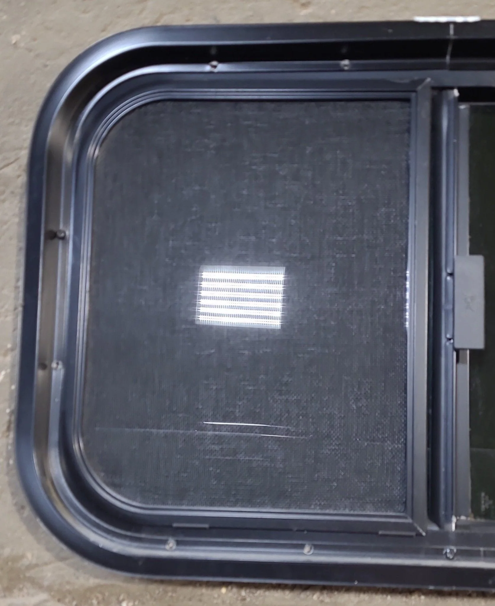 Used Black Radius Opening Window : 23 1/2" W x 14 1/2" H x 1 7/8" D - Image 6