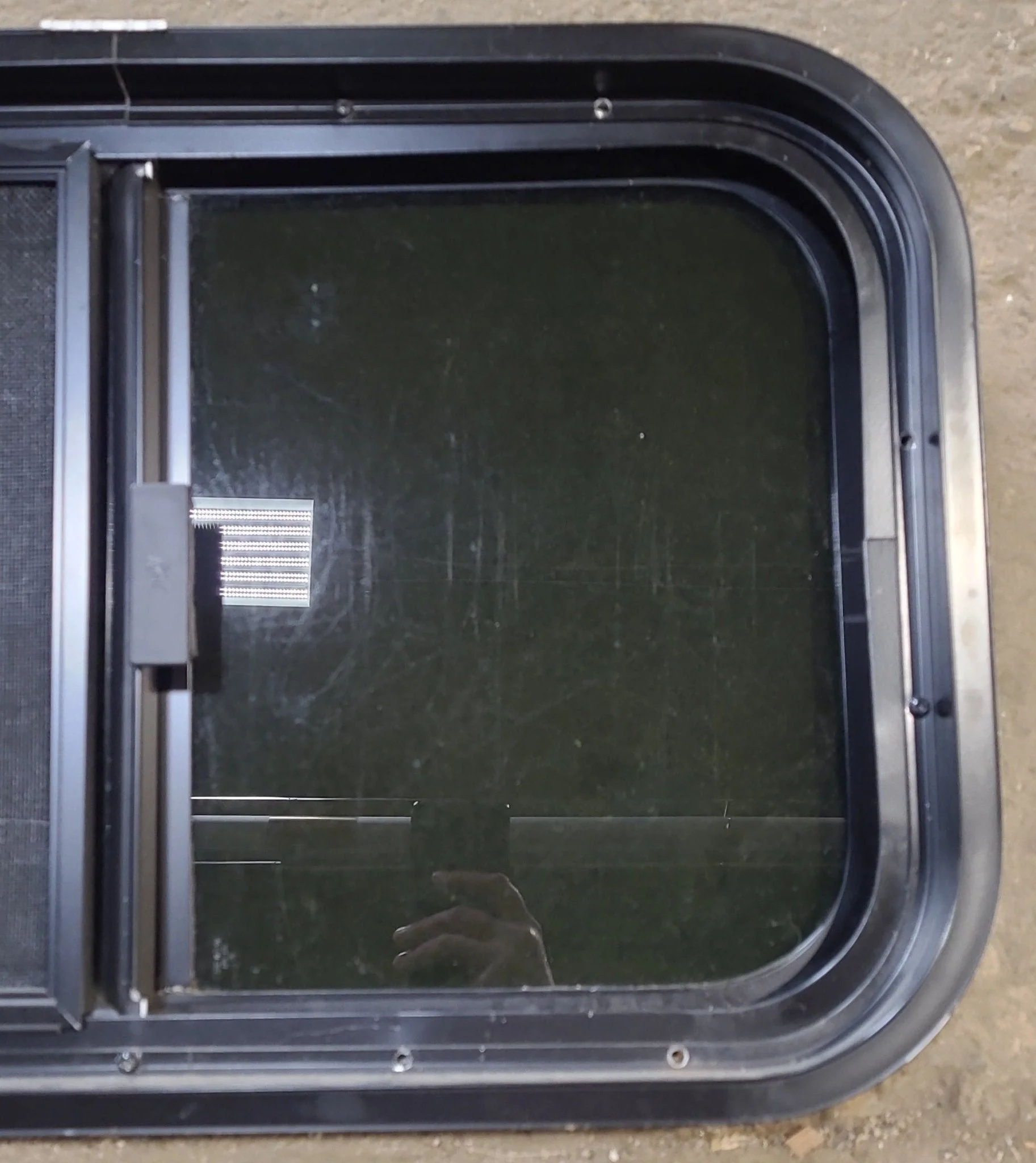 Used Black Radius Opening Window : 23 1/2" W x 14 1/2" H x 1 7/8" D - Image 7