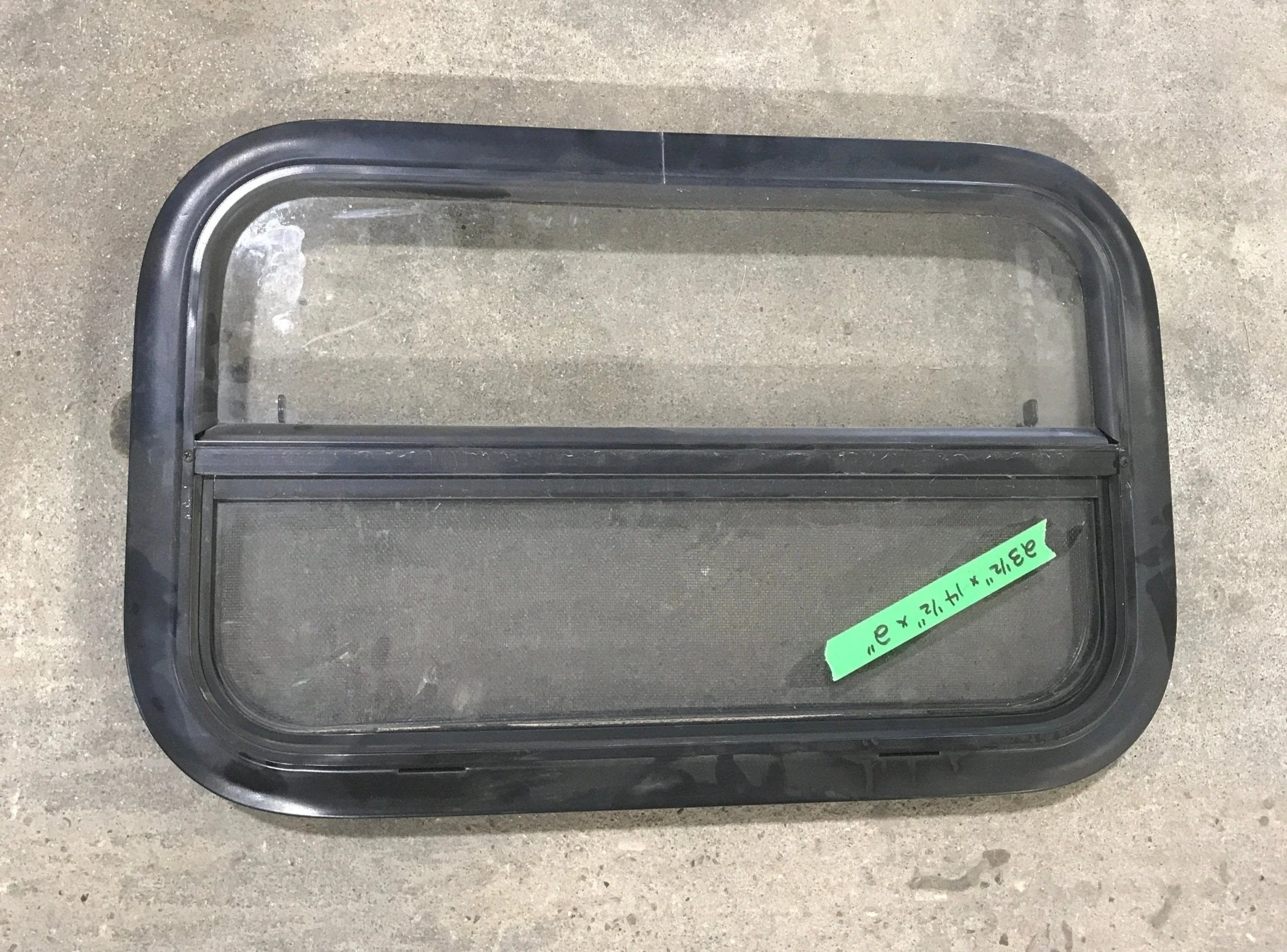 Used Black Radius Opening Window : 23 1/2" W X 14 1/2" H X 2" D - Image 2