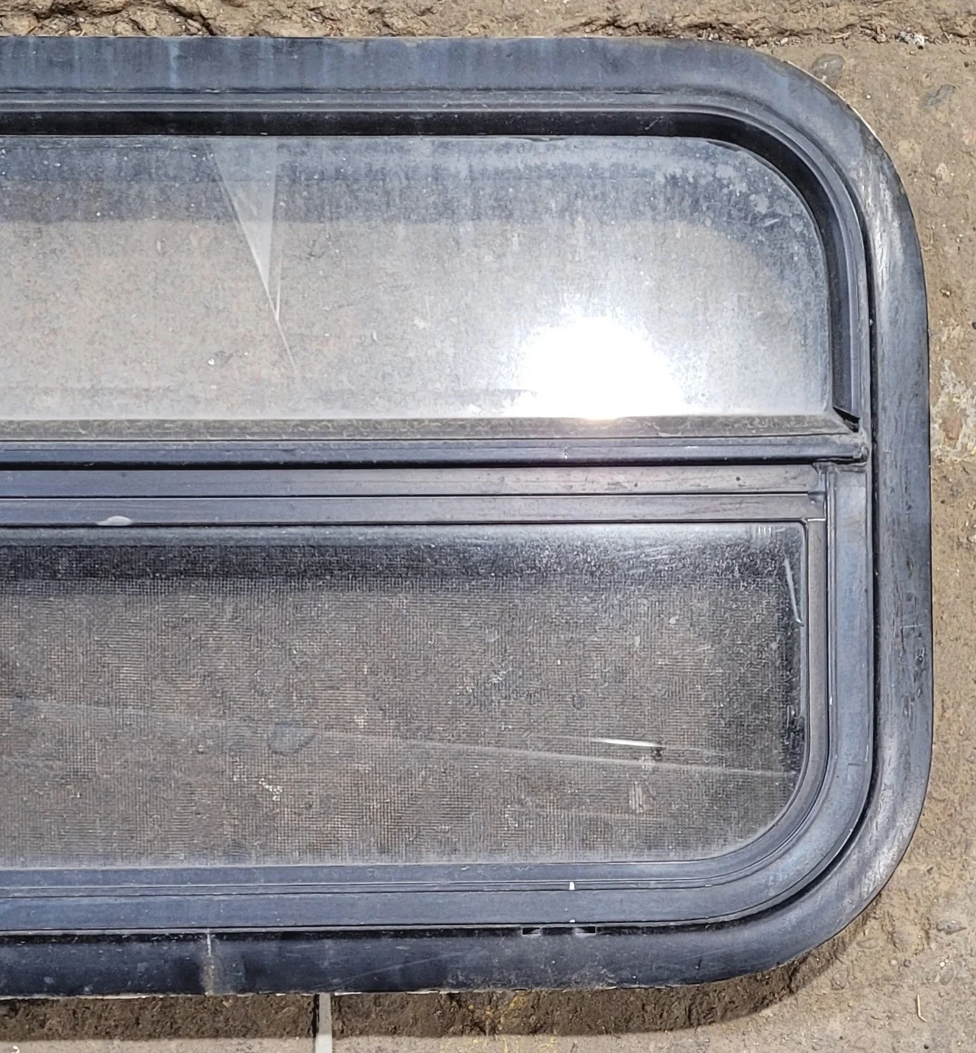 Used Black Radius Opening Window : 23 1/2" W x 14 1/4" H x 1 7/8" - Image 3