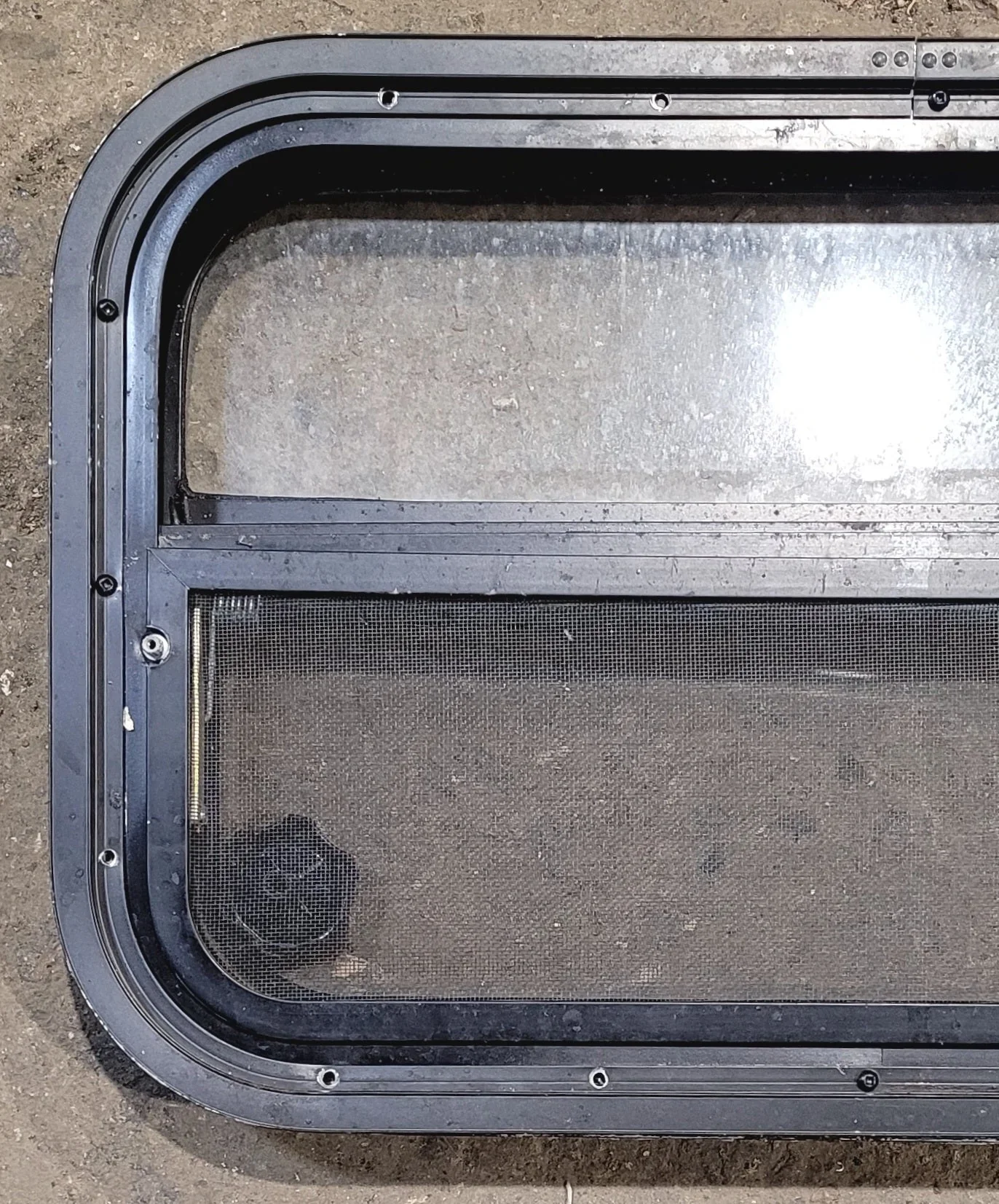 Used Black Radius Opening Window : 23 1/2" W x 14 1/4" H x 1 7/8" - Image 6
