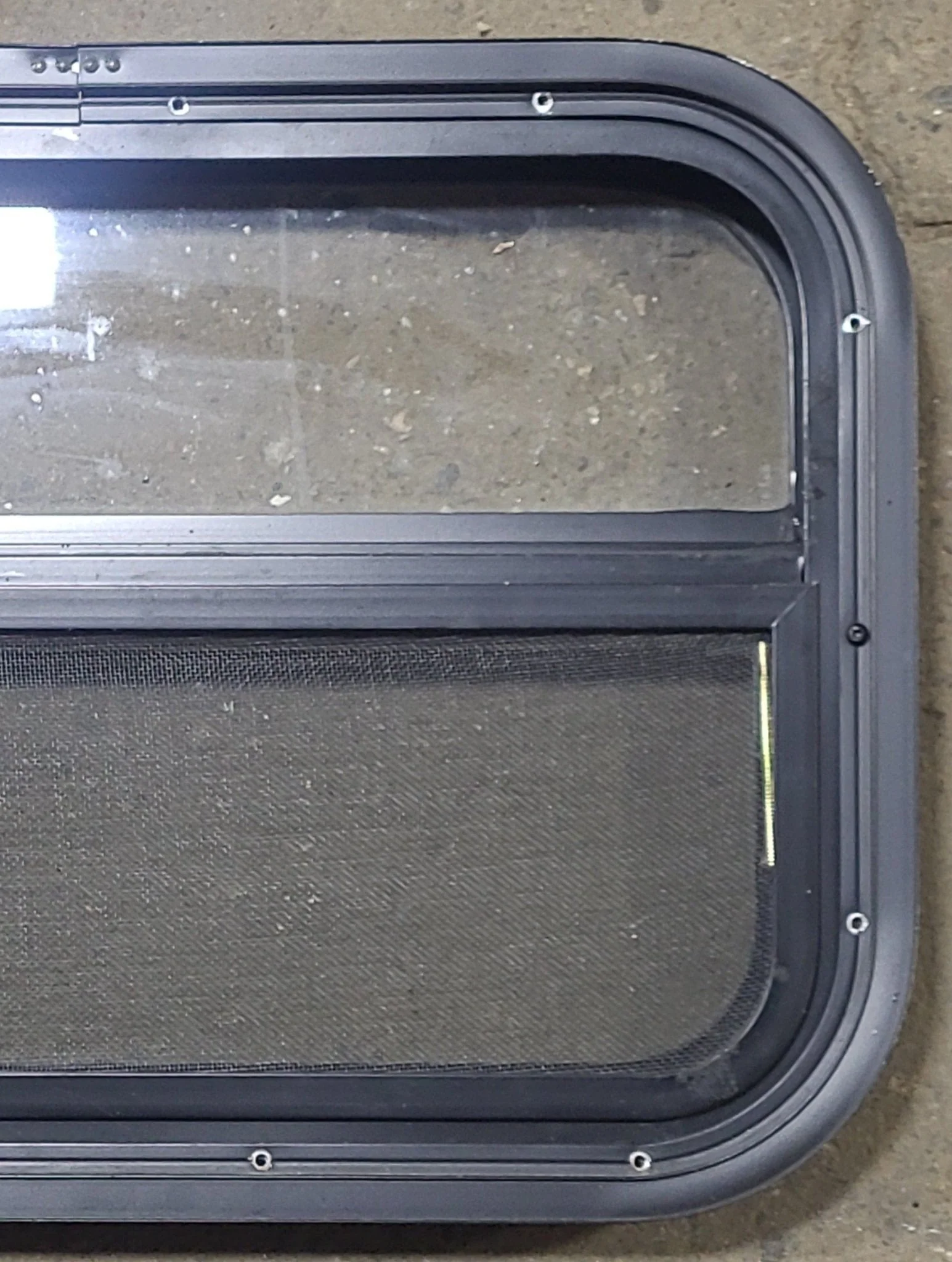Used Black Radius Opening Window : 23 1/2" W x 14 1/4" H x 2" D - Image 6