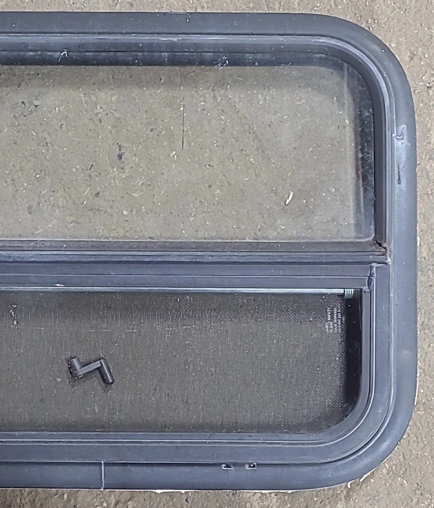 Used Black Radius Opening Window : 23 1/2" W x 17 1/2" H x 1 3/4" D - Image 3
