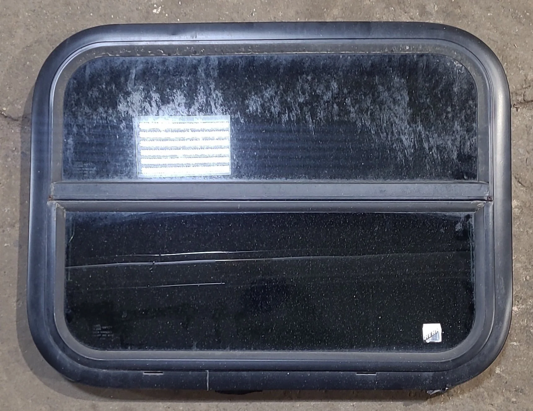 Used Black Radius Opening Window : 17 1/2" W x 17 1/2" H x 1 7/8" D
