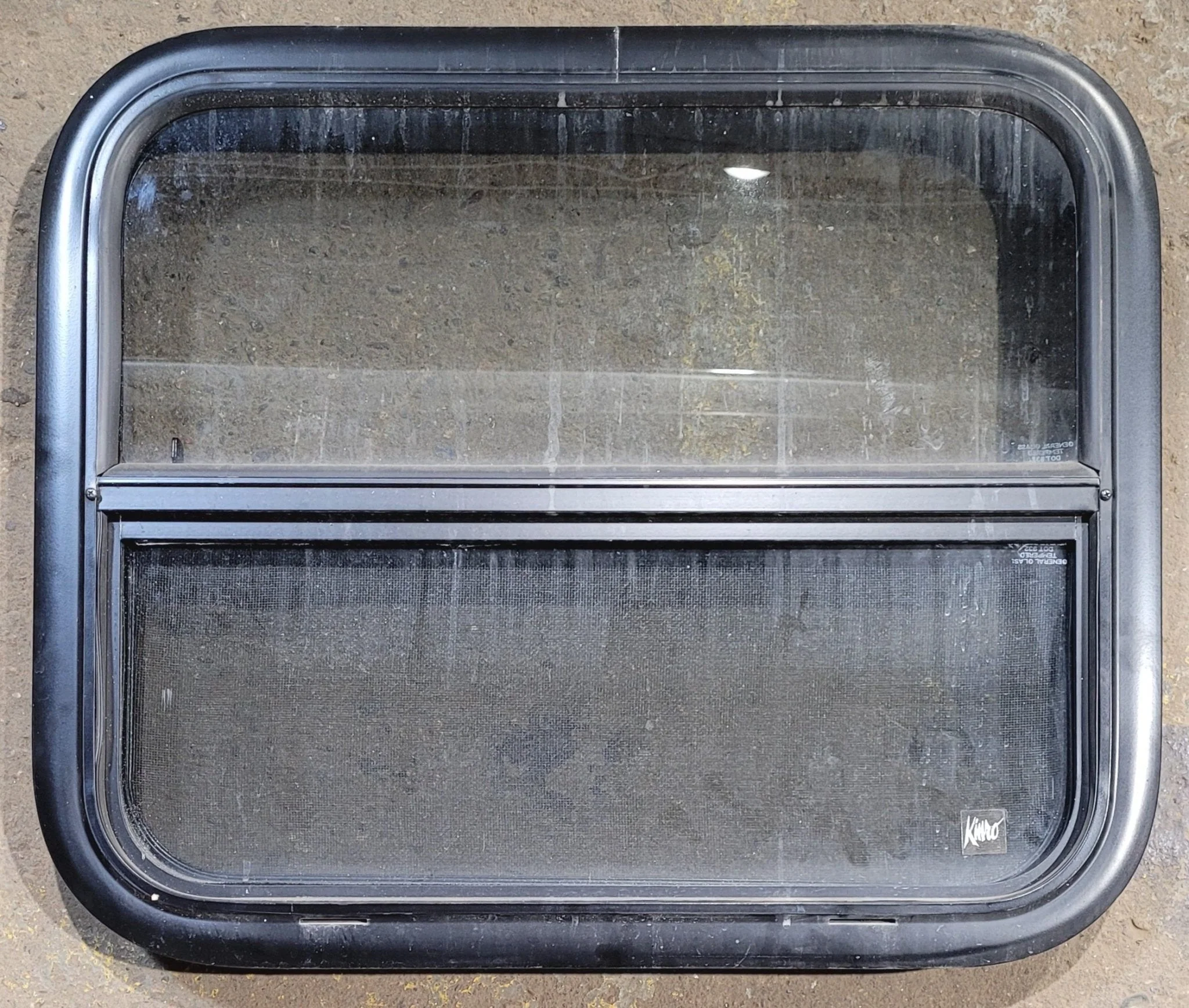 Used Black Radius Opening Window : 23 1/2" W x 19 1/4" H x 1 7/8"