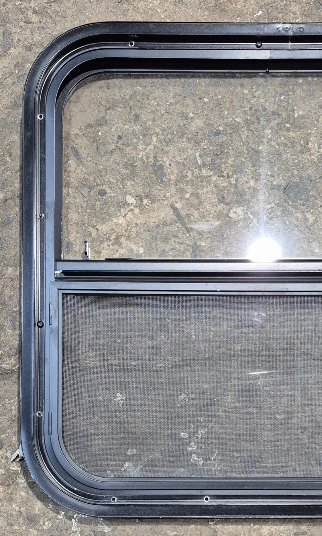 Used Black Radius Opening Window : 23 1/4" W x 21 1/4" H x 1 1/2" - Image 5
