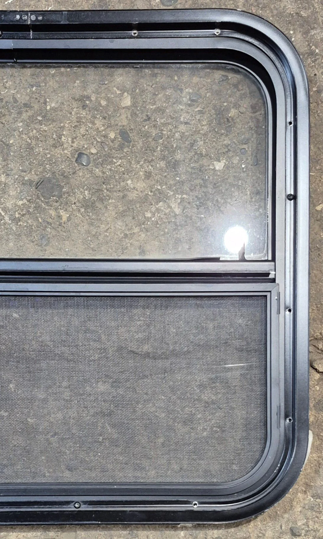Used Black Radius Opening Window : 23 1/4" W x 21 1/4" H x 1 1/2" - Image 6