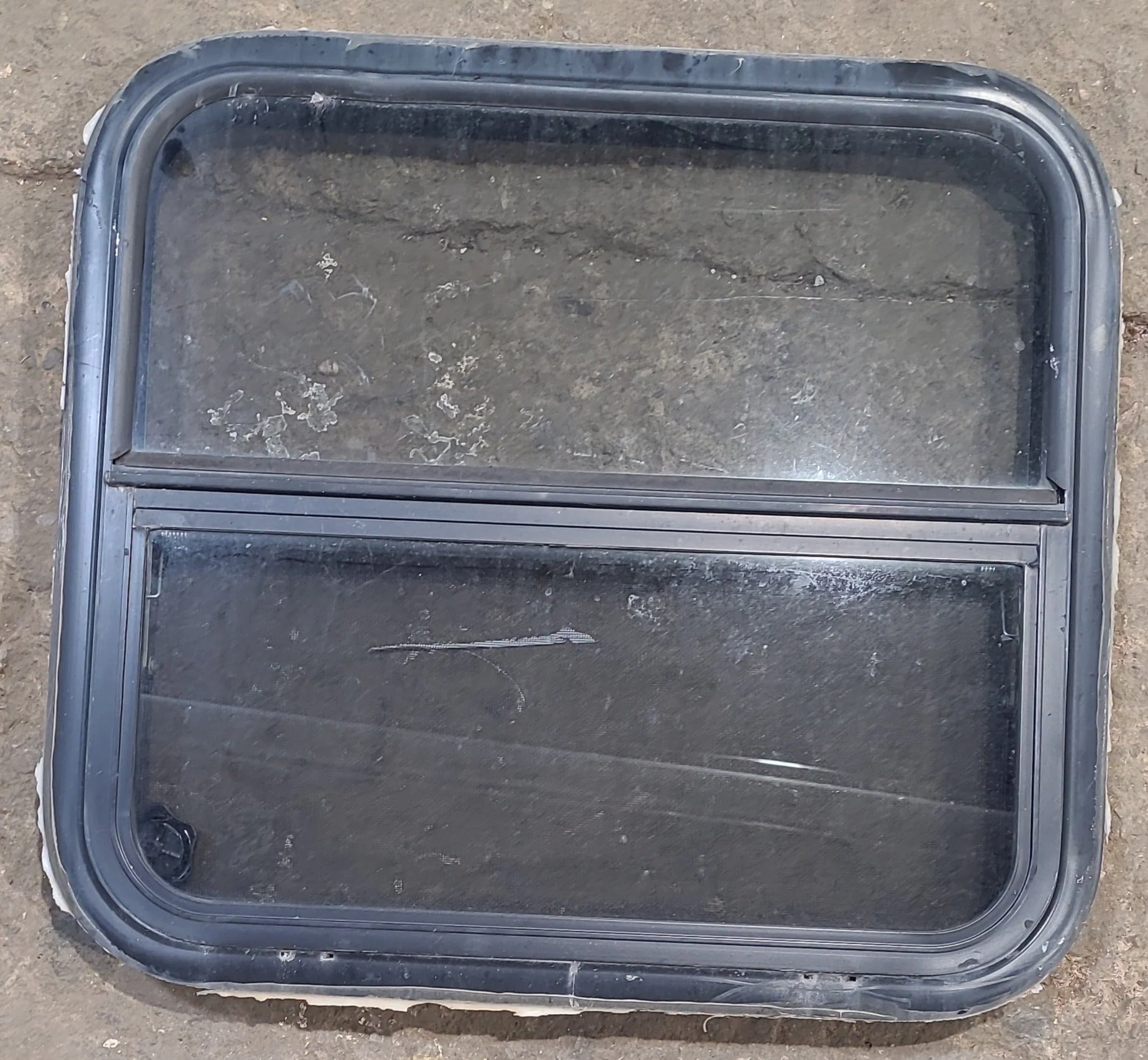 Used Black Radius Opening Window : 23 1/4" W x 21 1/4" H x 1 1/4" D