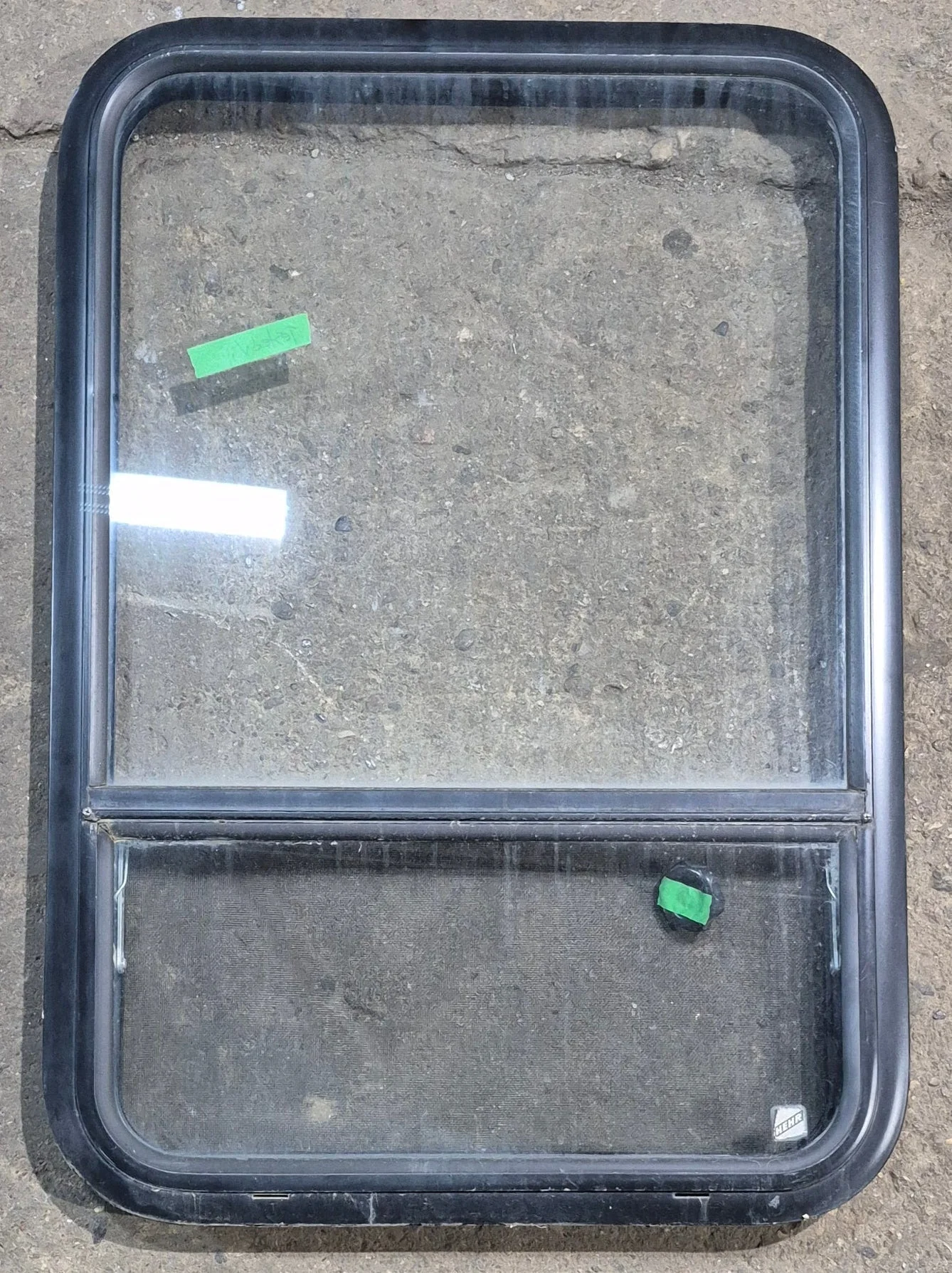 Used Black Radius Opening Window : 23 1/4" W x 34 1/2" H x 1 3/4" D