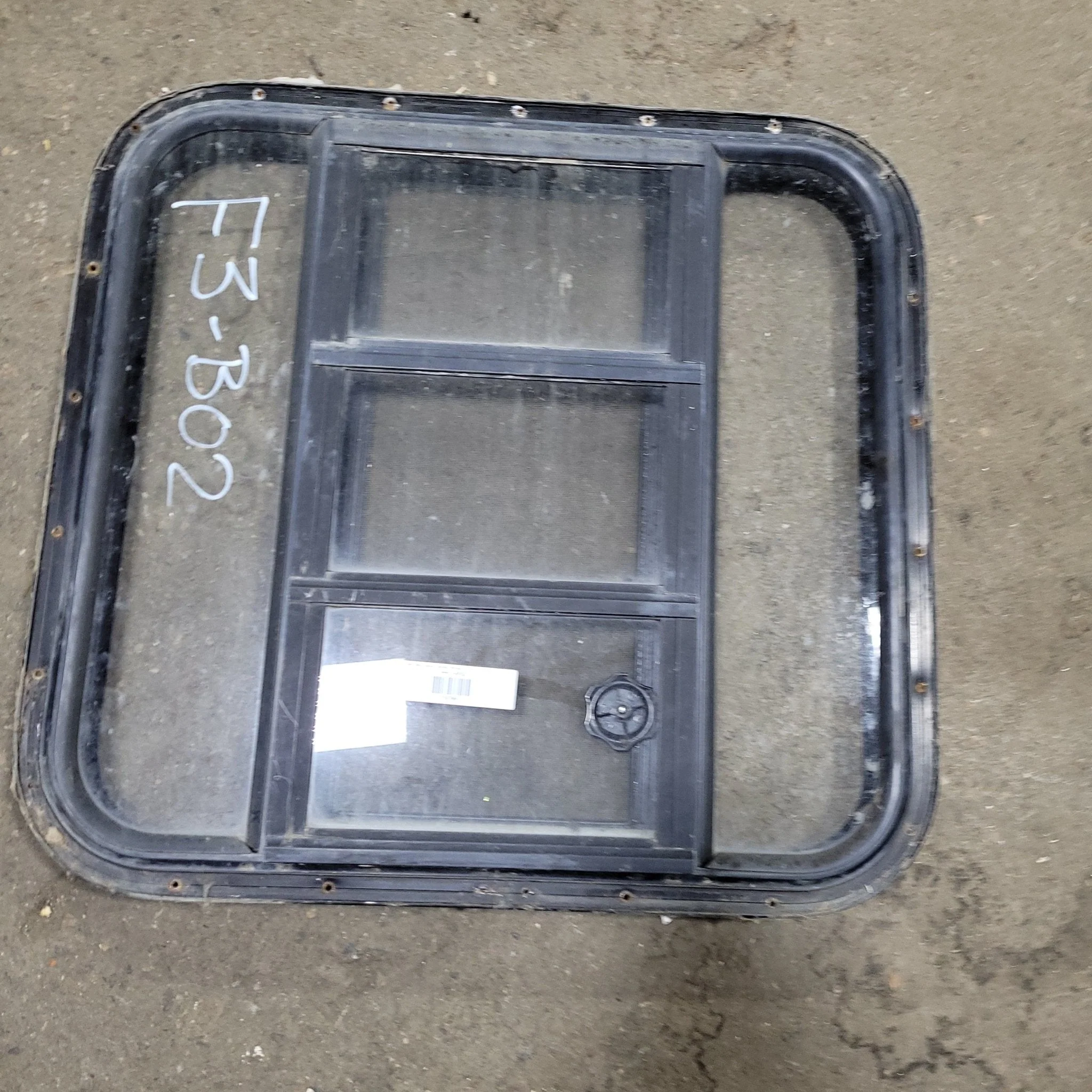 Used Black Radius Opening Window : 23 3/4" X 22 1/2" X  2" D