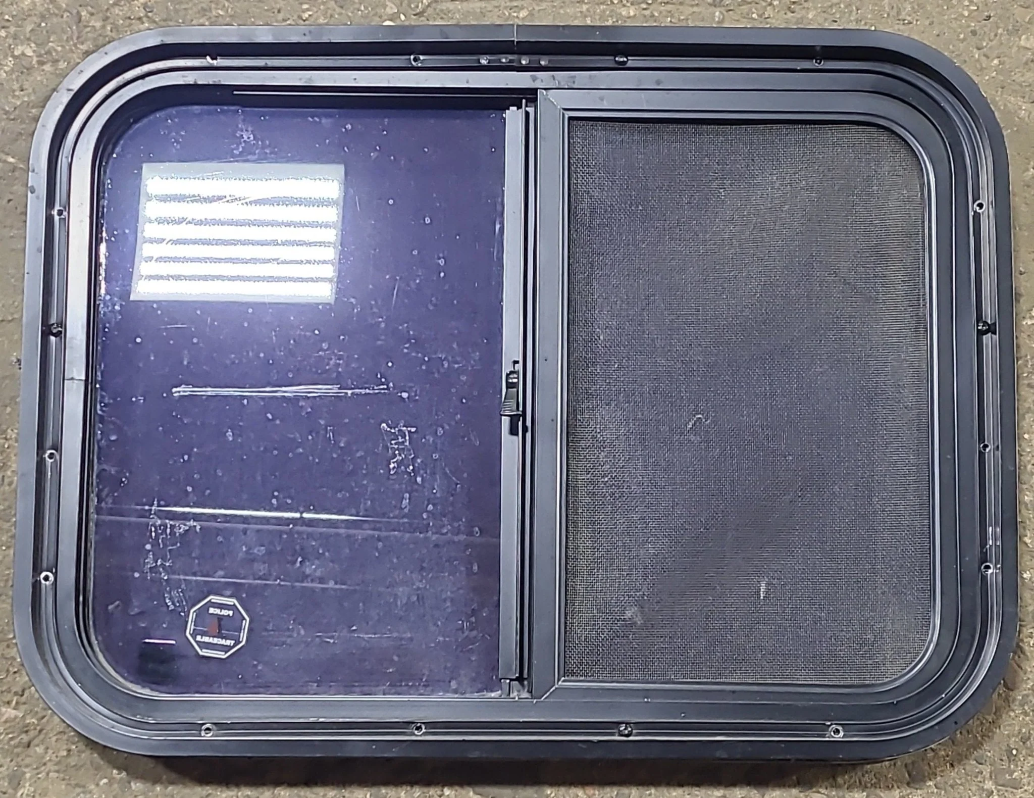 Used Black Radius Opening Window : 24 1/2" W x 17 3/4" H x 1 3/4" D - Image 4