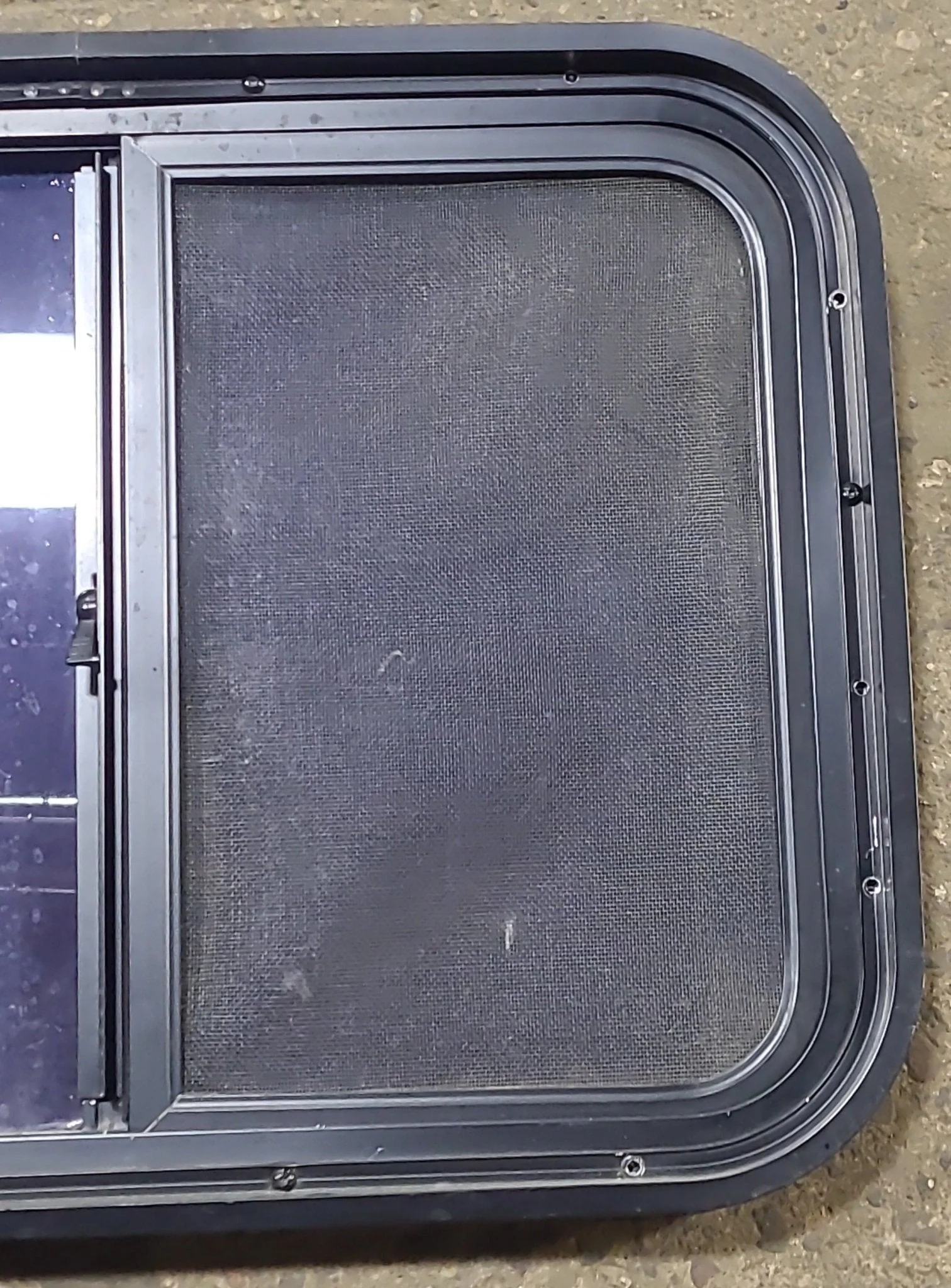 Used Black Radius Opening Window : 24 1/2" W x 17 3/4" H x 1 3/4" D - Image 6