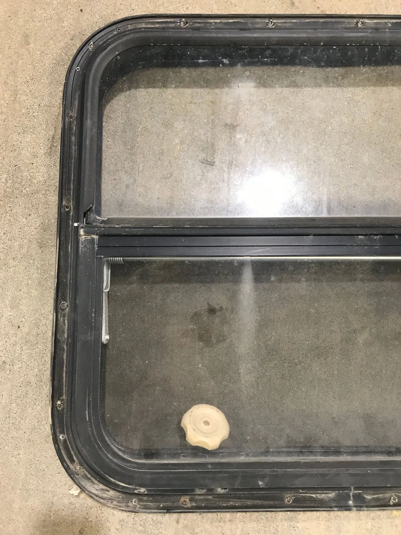 Used Black Radius Opening Window : 24 1/2" W x 22 1/2" H x 2" D - Image 2