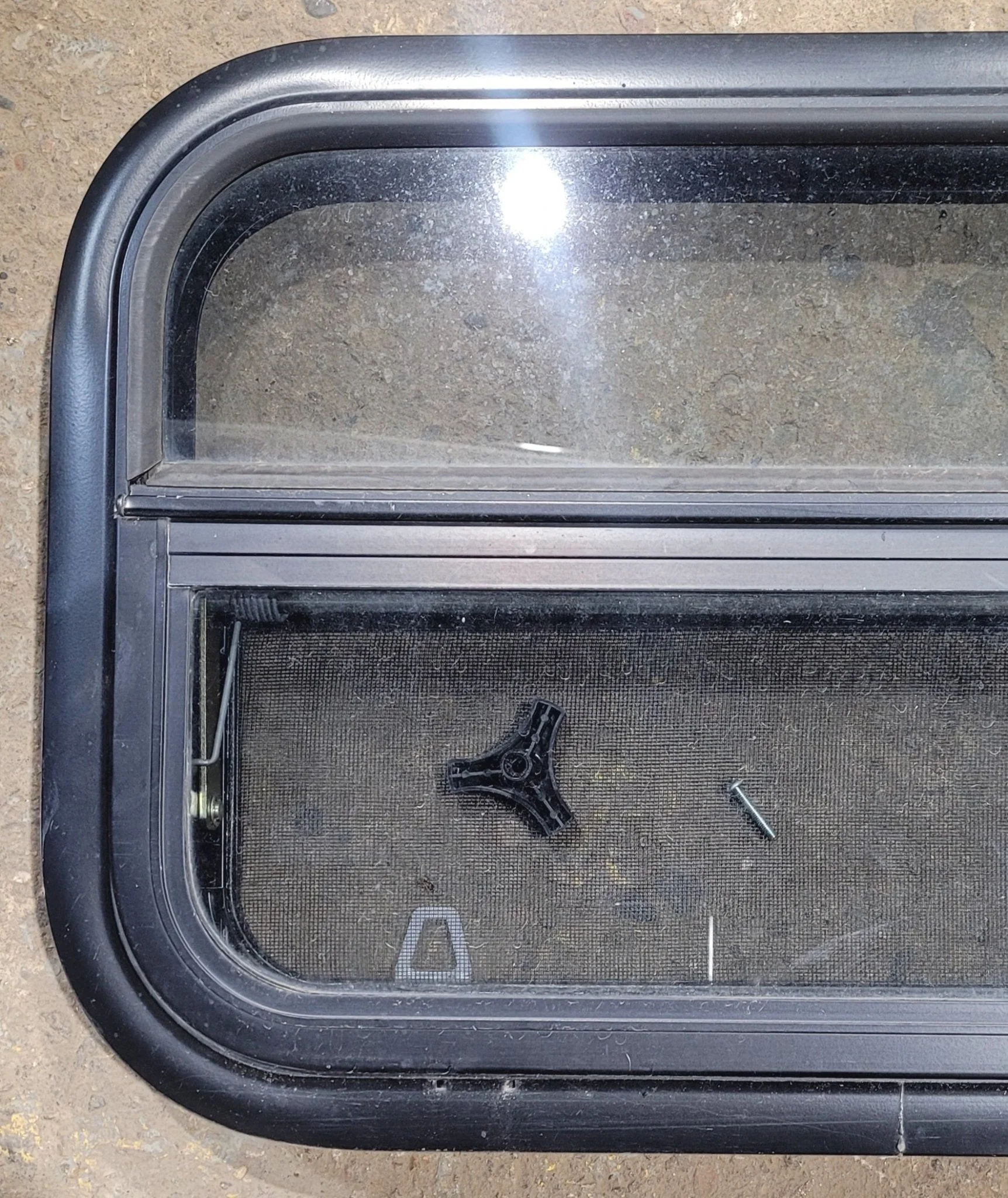 Used Black Radius Opening Window : 24 1/4" W x 14 1/4" H x 1 7/8" - Image 2