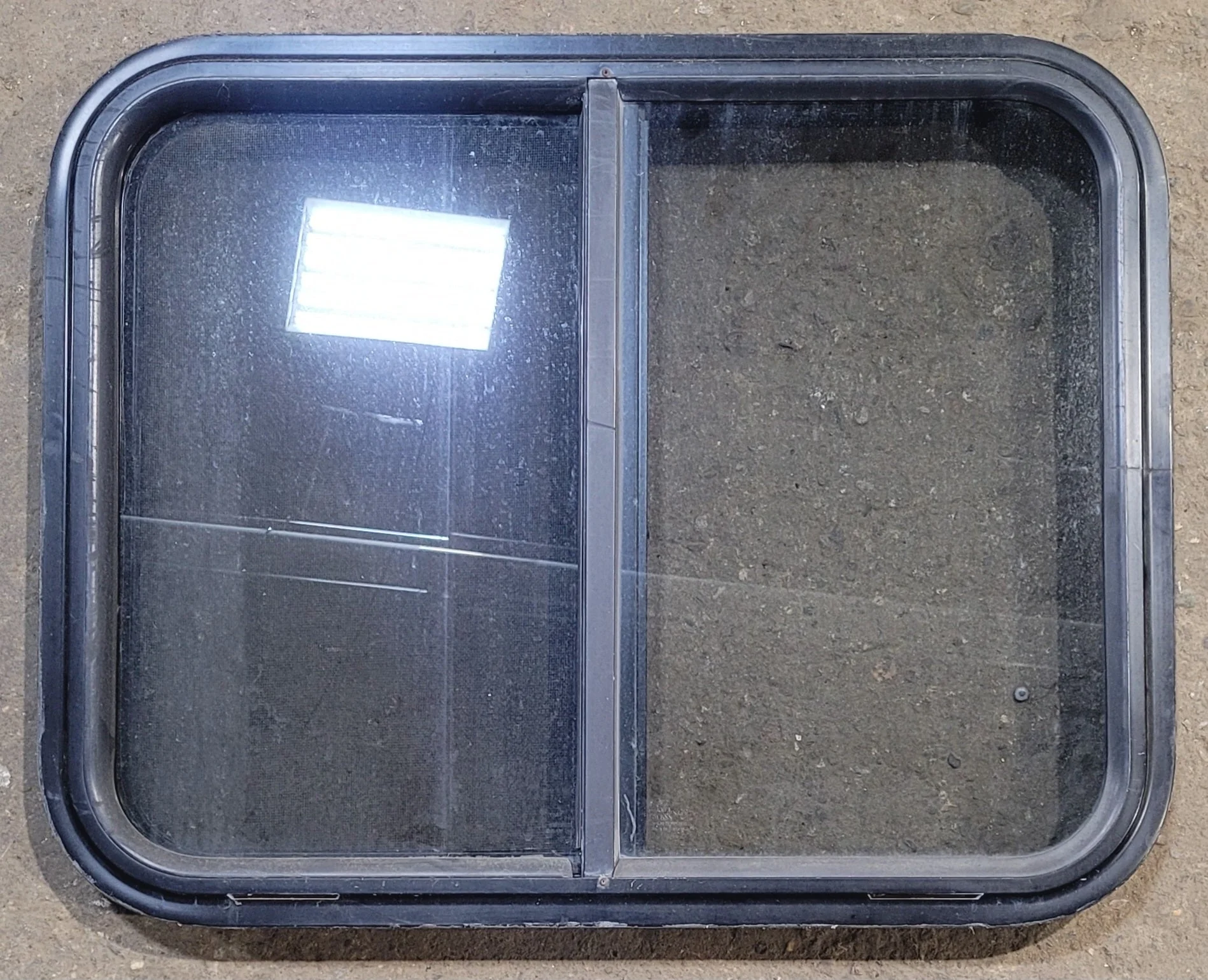 Used Black Radius Opening Window : 25 1/2" W x 20" H x 1 3/4"