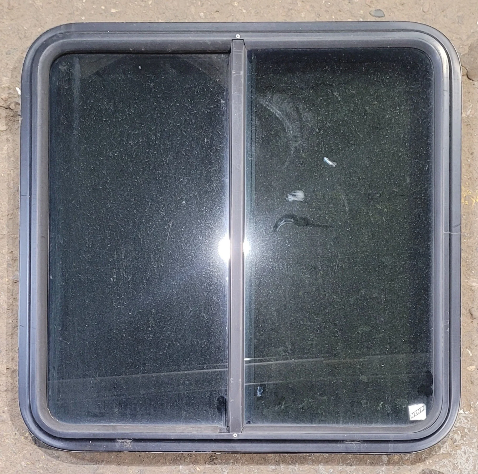 Used Black Radius Opening Window : 25 1/4" W x 24 3/4" H x 1 3/4"