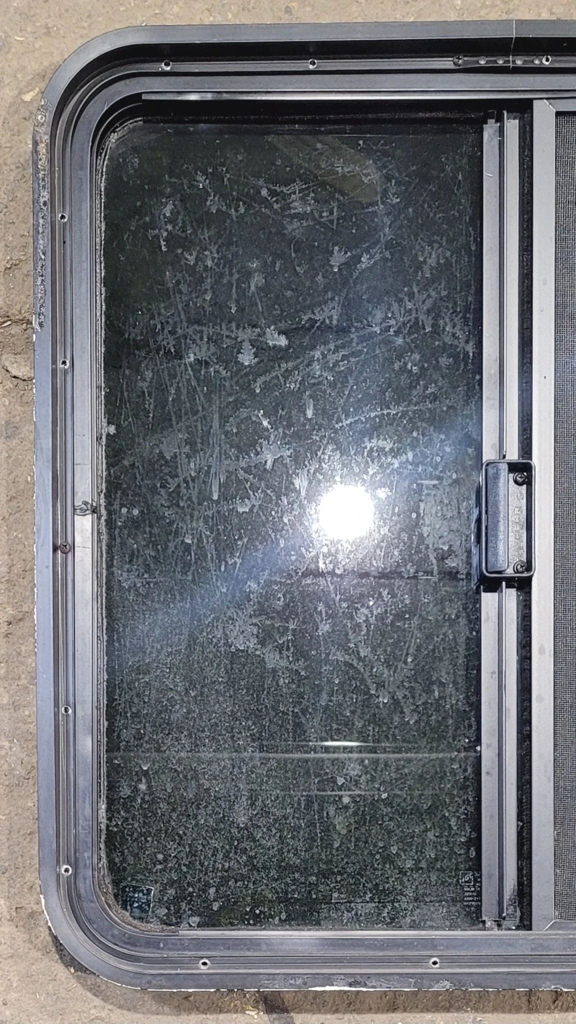 Used Black Radius Opening Window : 25 1/4" W x 24 3/4" H x 1 3/4" - Image 6