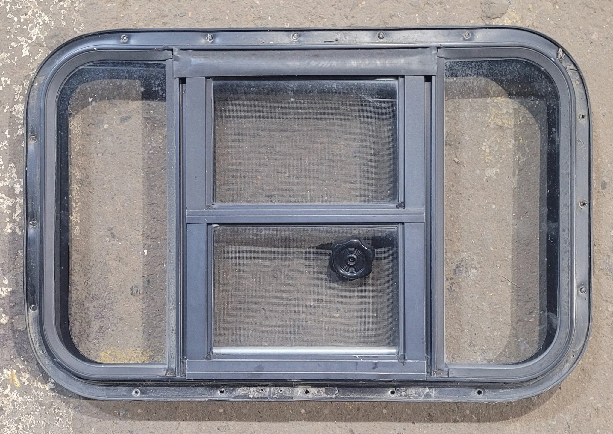 Used Black Radius Opening Window : 25 3/4" W x 16 3/4" H x 1 7/8" D