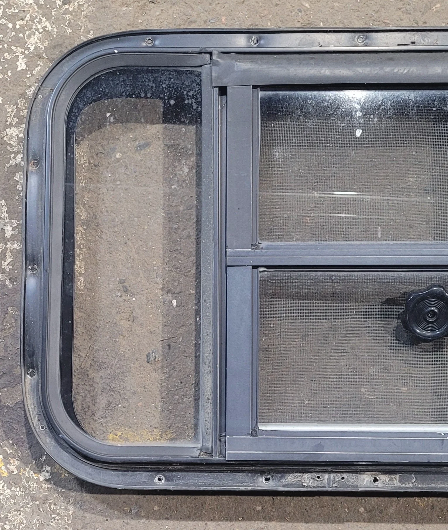 Used Black Radius Opening Window : 25 3/4" W x 16 3/4" H x 1 7/8" D - Image 2
