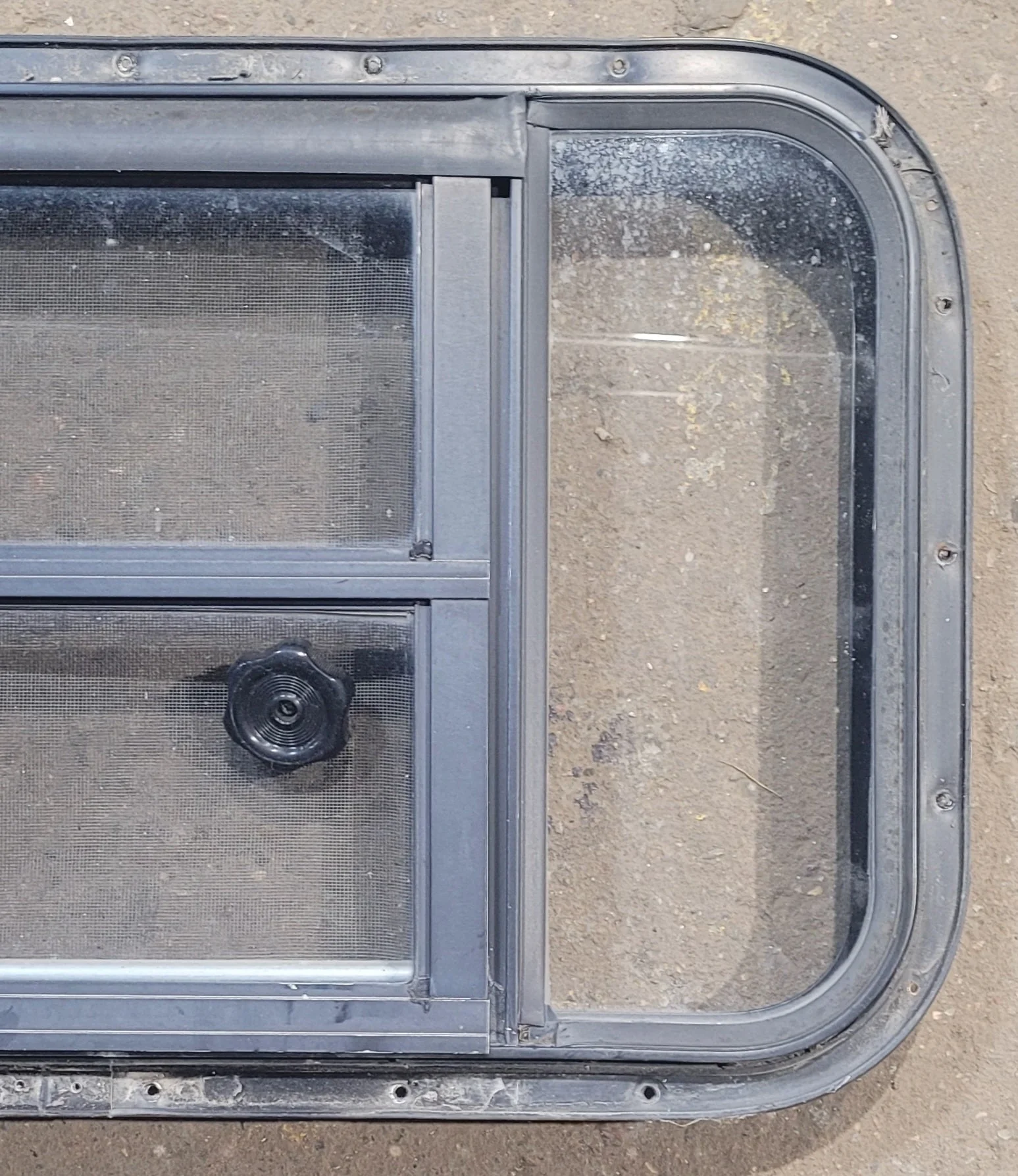 Used Black Radius Opening Window : 25 3/4" W x 16 3/4" H x 1 7/8" D - Image 3