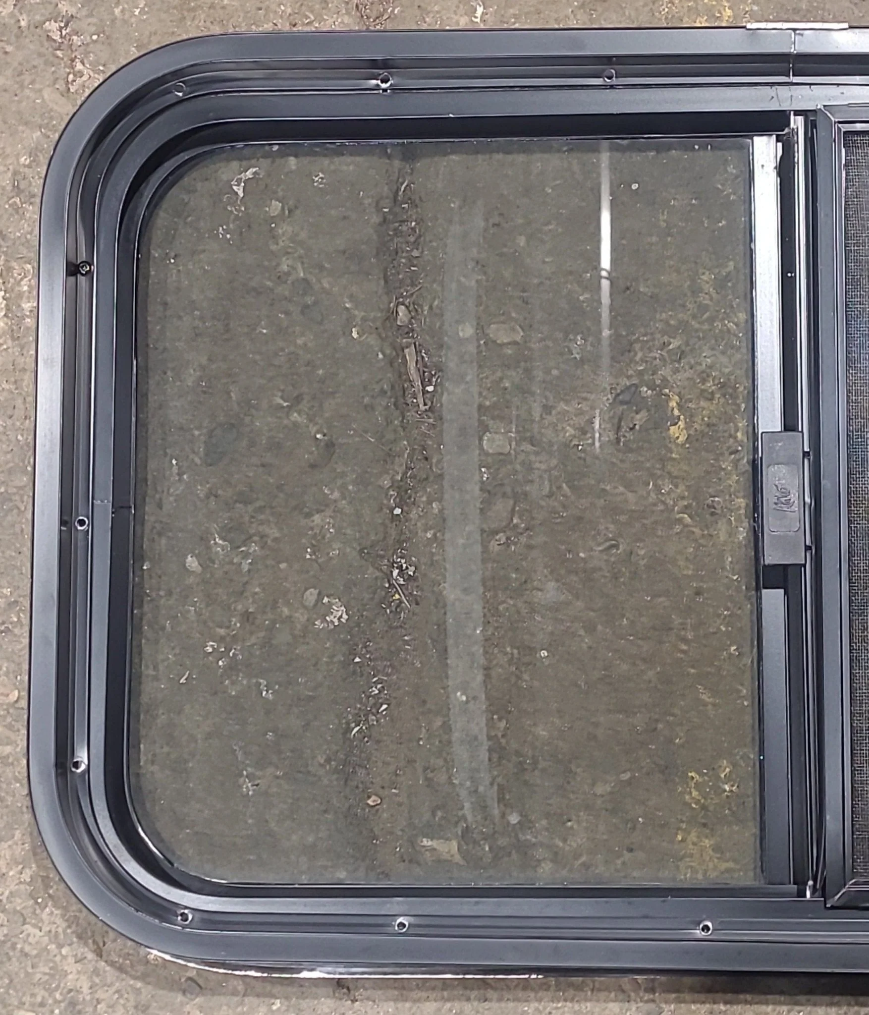 Used Black Radius Opening Window : 29 1/2" W x 17 1/2" H x 1 3/4" D - Image 6