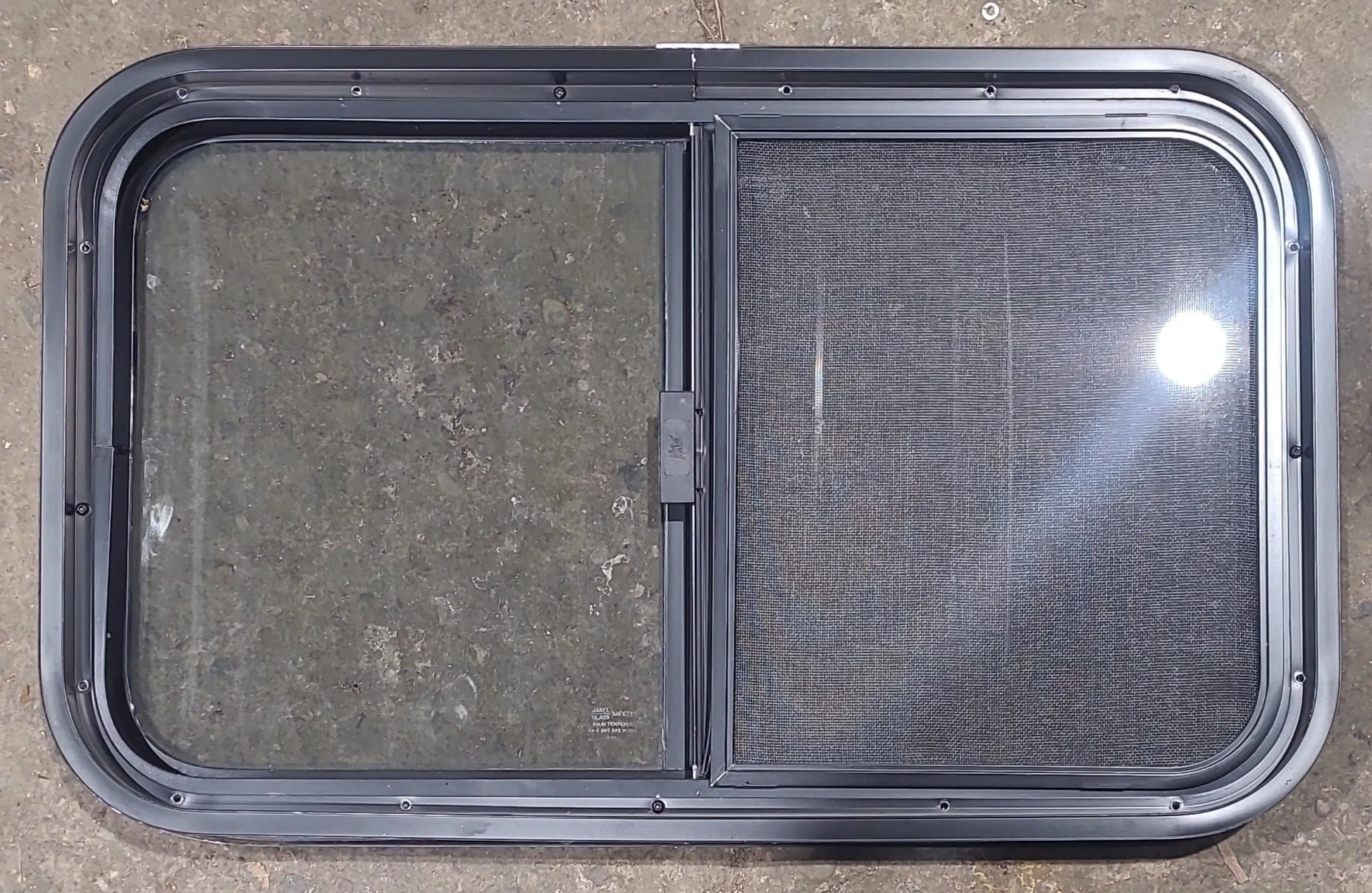Used Black Radius Opening Window : 29 1/2" W x 17 1/2" H x 1 3/4" D - Image 4