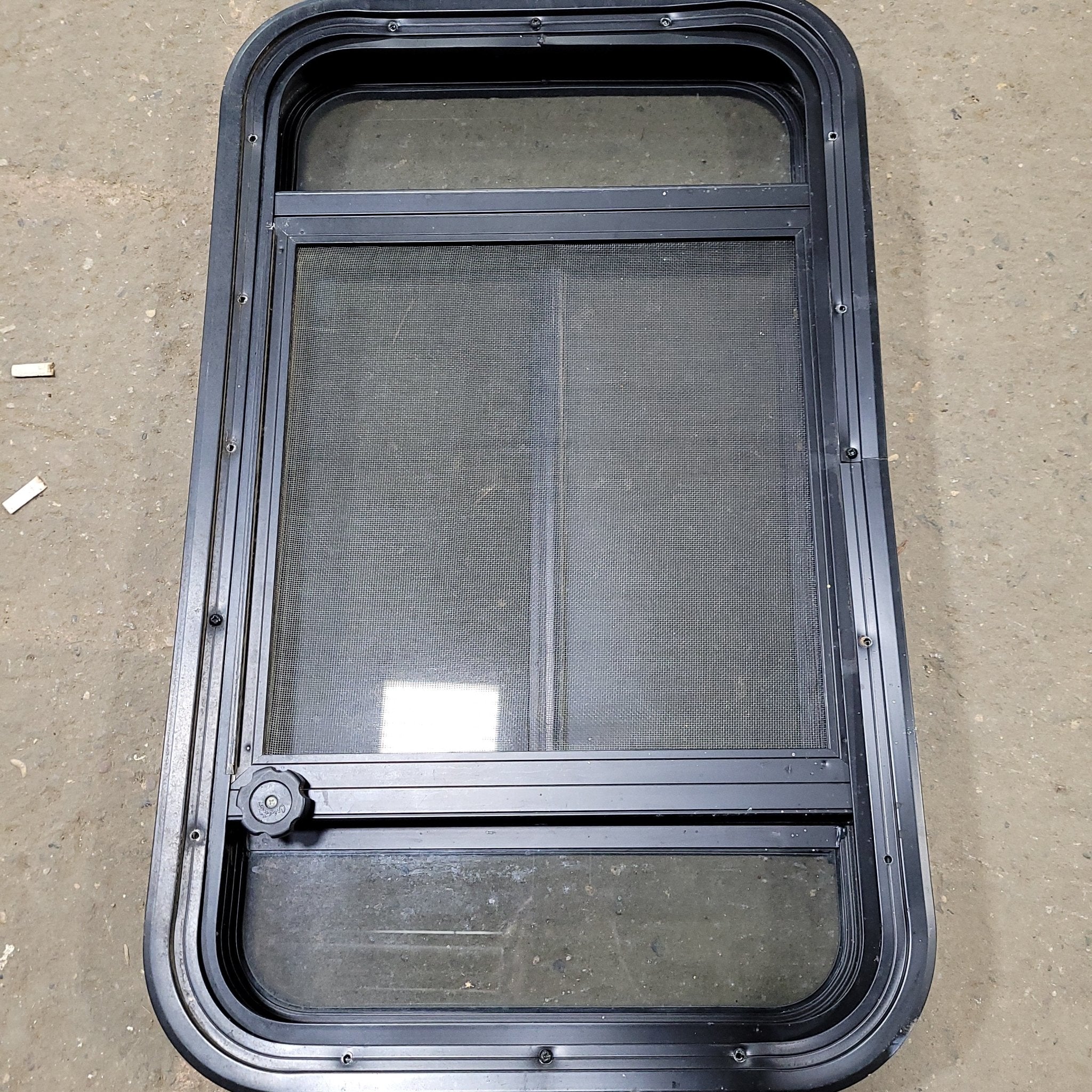 Used Black Radius Opening Window : 29 1/2" W X 17 1/2" H X 2" D - Image 2