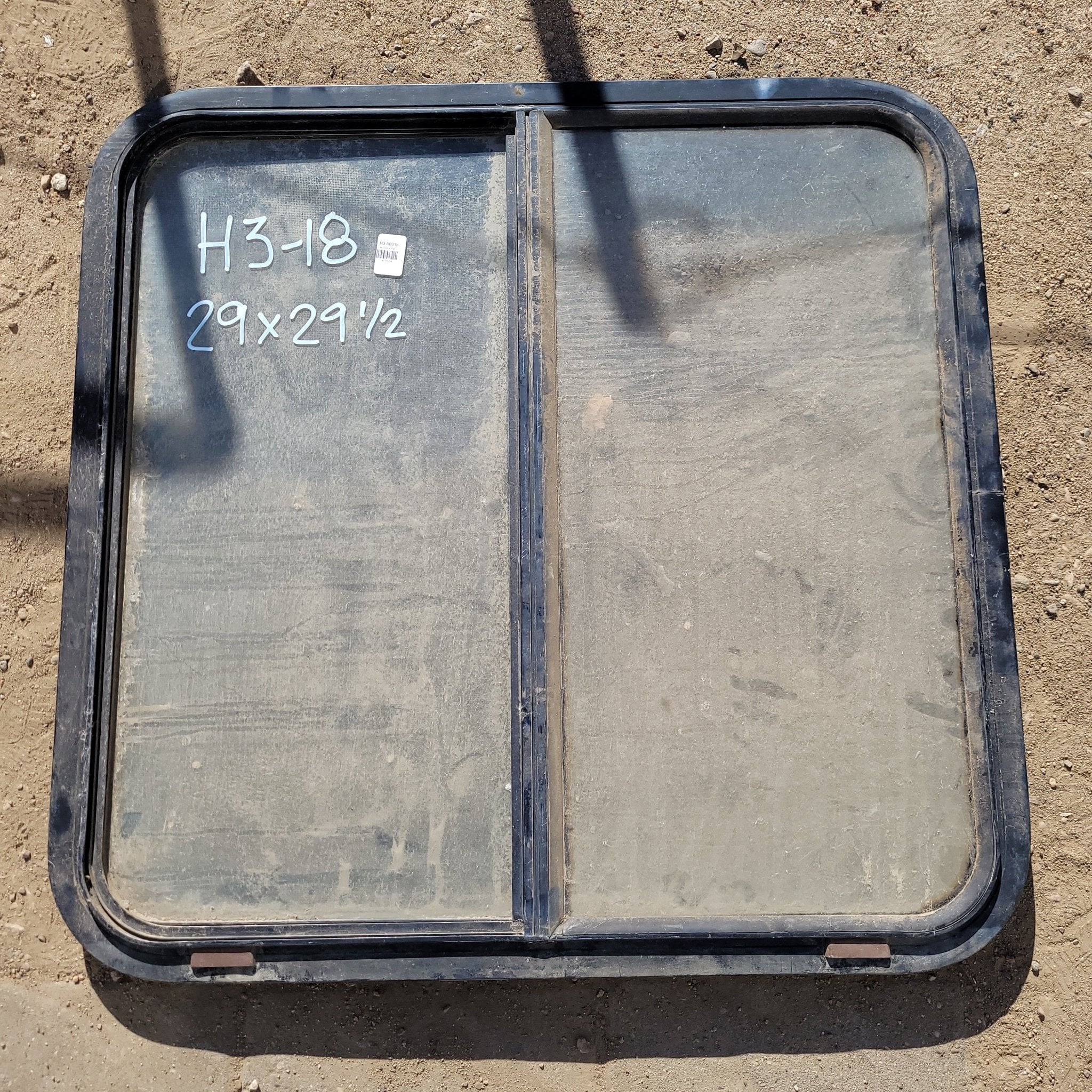 Used Black Radius Opening Window : 29 1/2 X 29 X 2" D