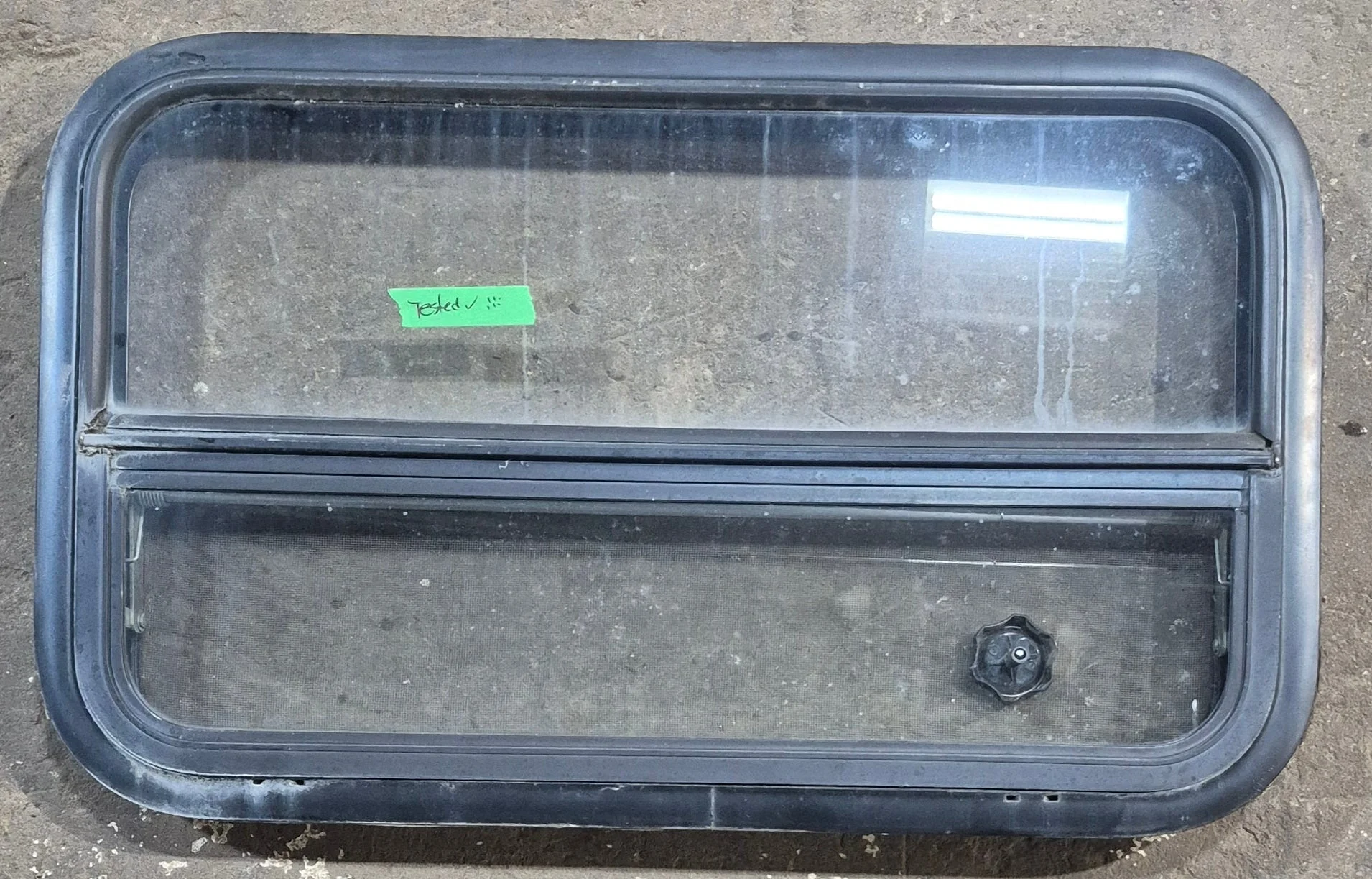 Used Black Radius Opening Window : 29 1/4" W x 17 1/2" H x 1 7/8" D