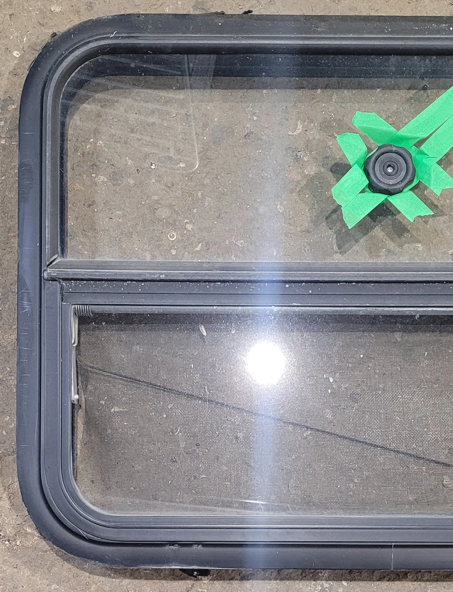 Used Black Radius Opening Window : 29 1/4" W x 21 1/4" H x 1 3/4" - Image 2