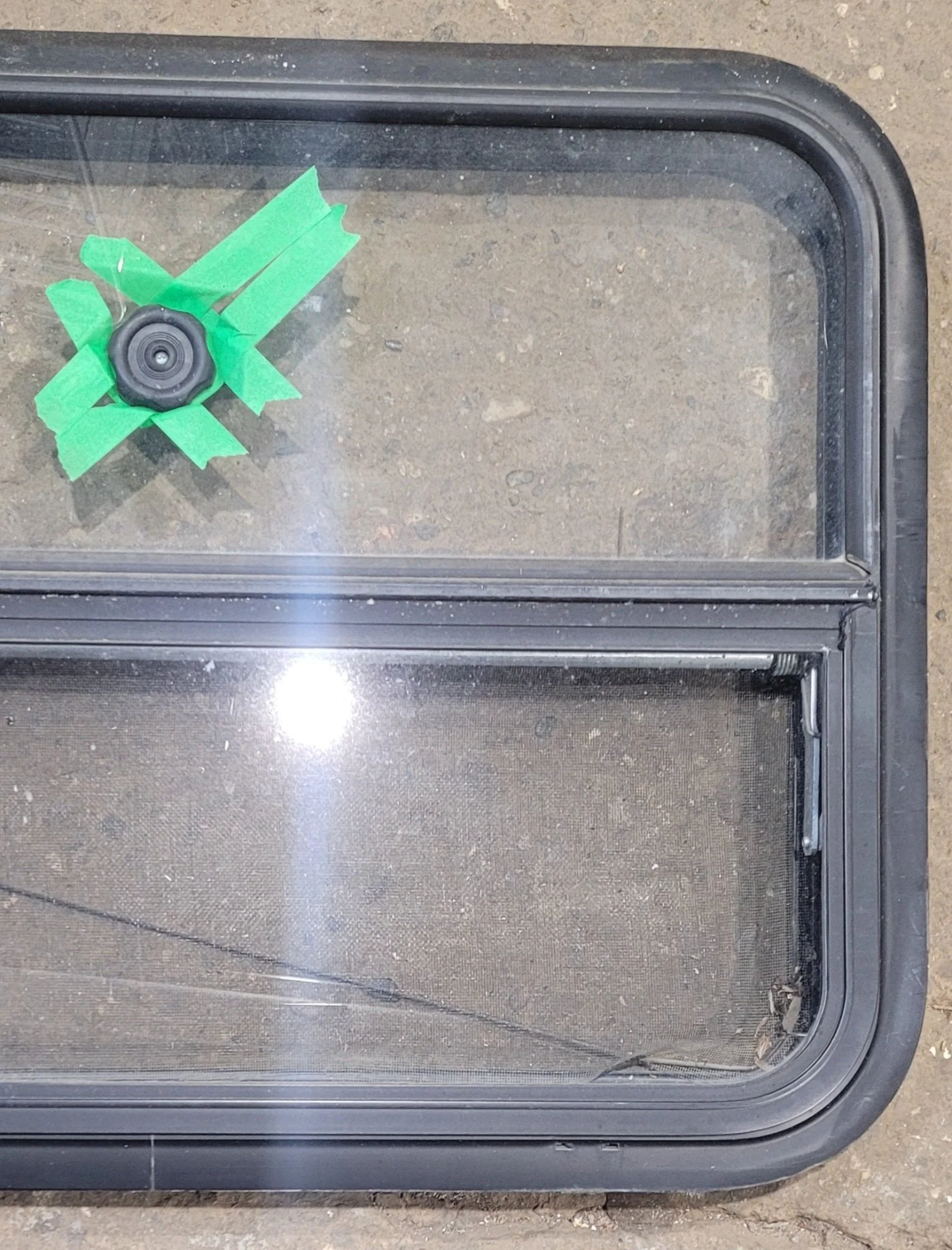 Used Black Radius Opening Window : 29 1/4" W x 21 1/4" H x 1 3/4" - Image 3