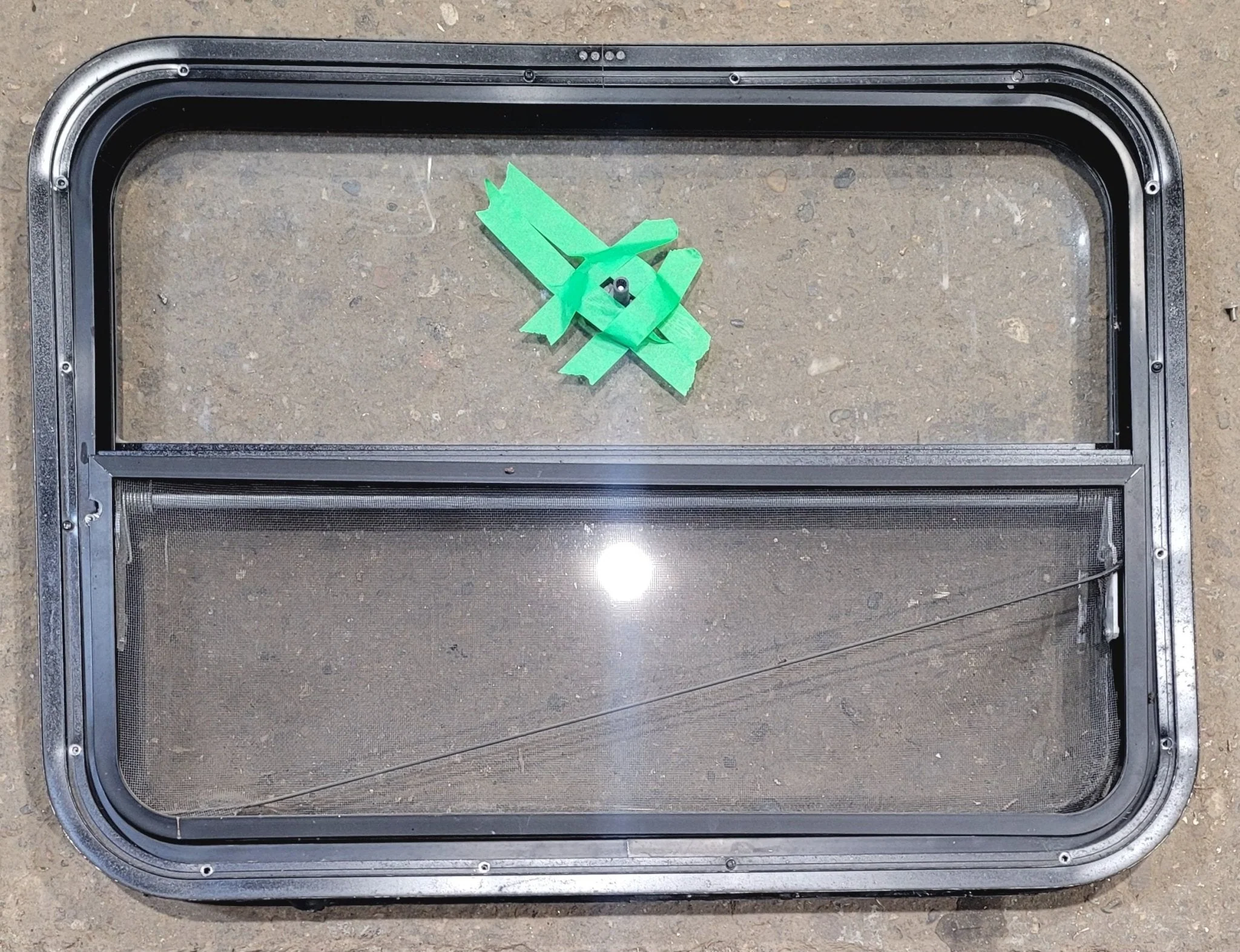 Used Black Radius Opening Window : 29 1/4" W x 21 1/4" H x 1 3/4" - Image 4