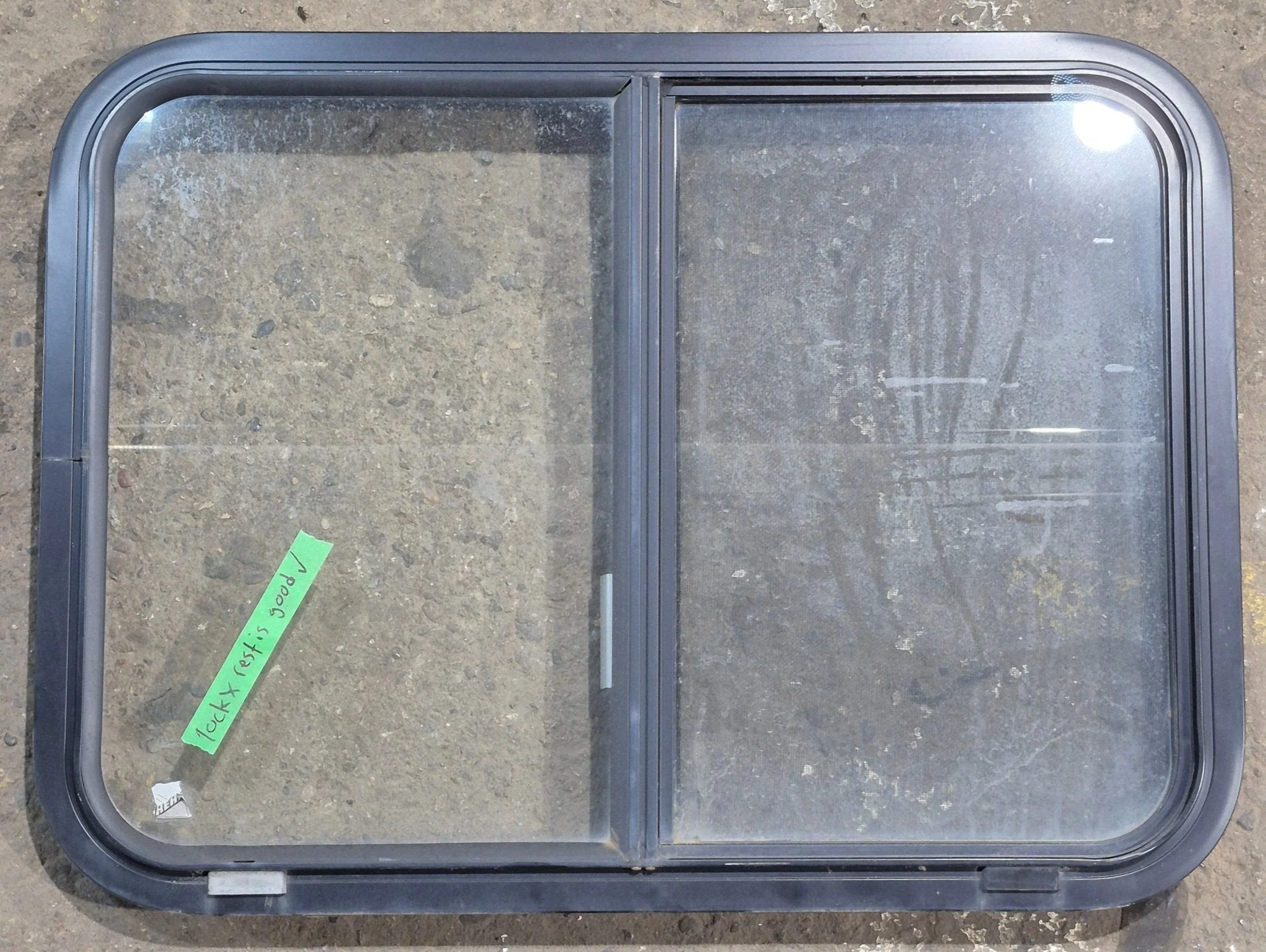 Used Black Radius Opening Window : 29 1/4" W x 21 1/4" H x 1 3/4" D
