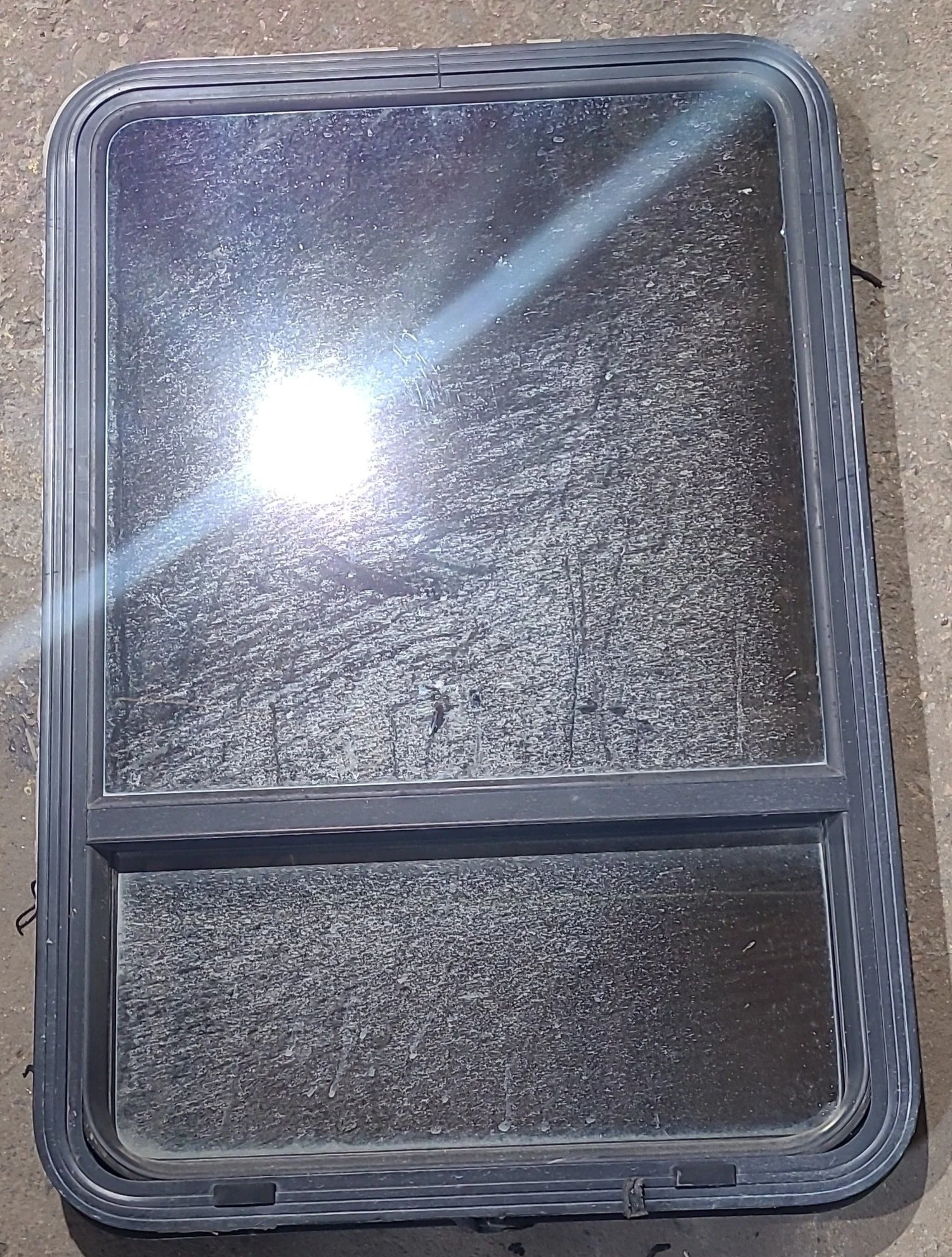 Used Black Radius Opening Window : 29" W x 39 1/2" H x 1 3/4" D