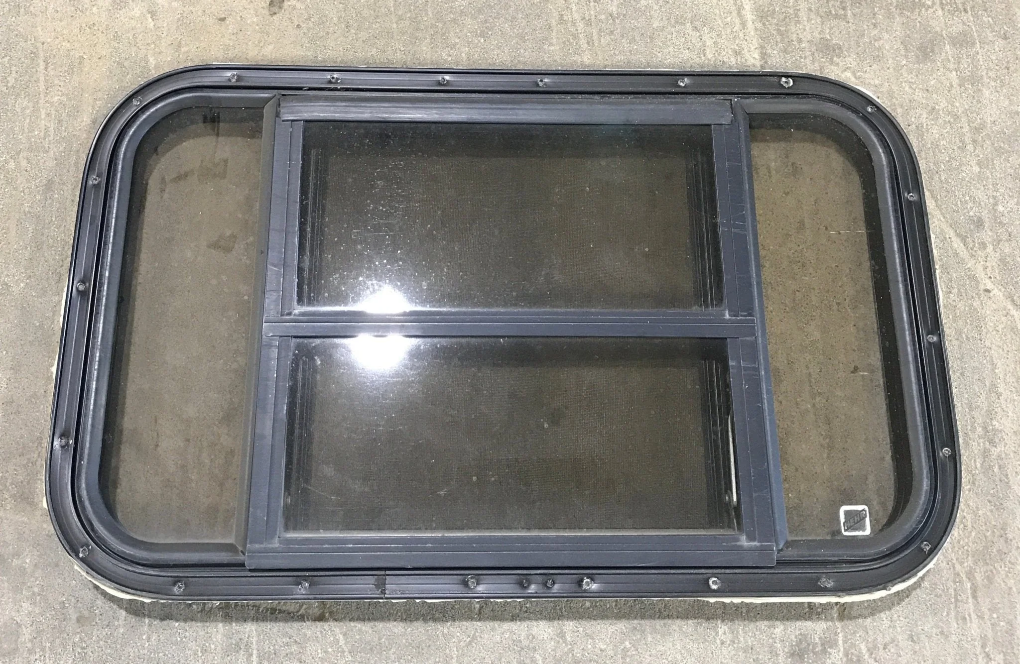 Used Black Radius Opening Window : 30 1/2" W x 18 3/4" H x 1 1/2" D