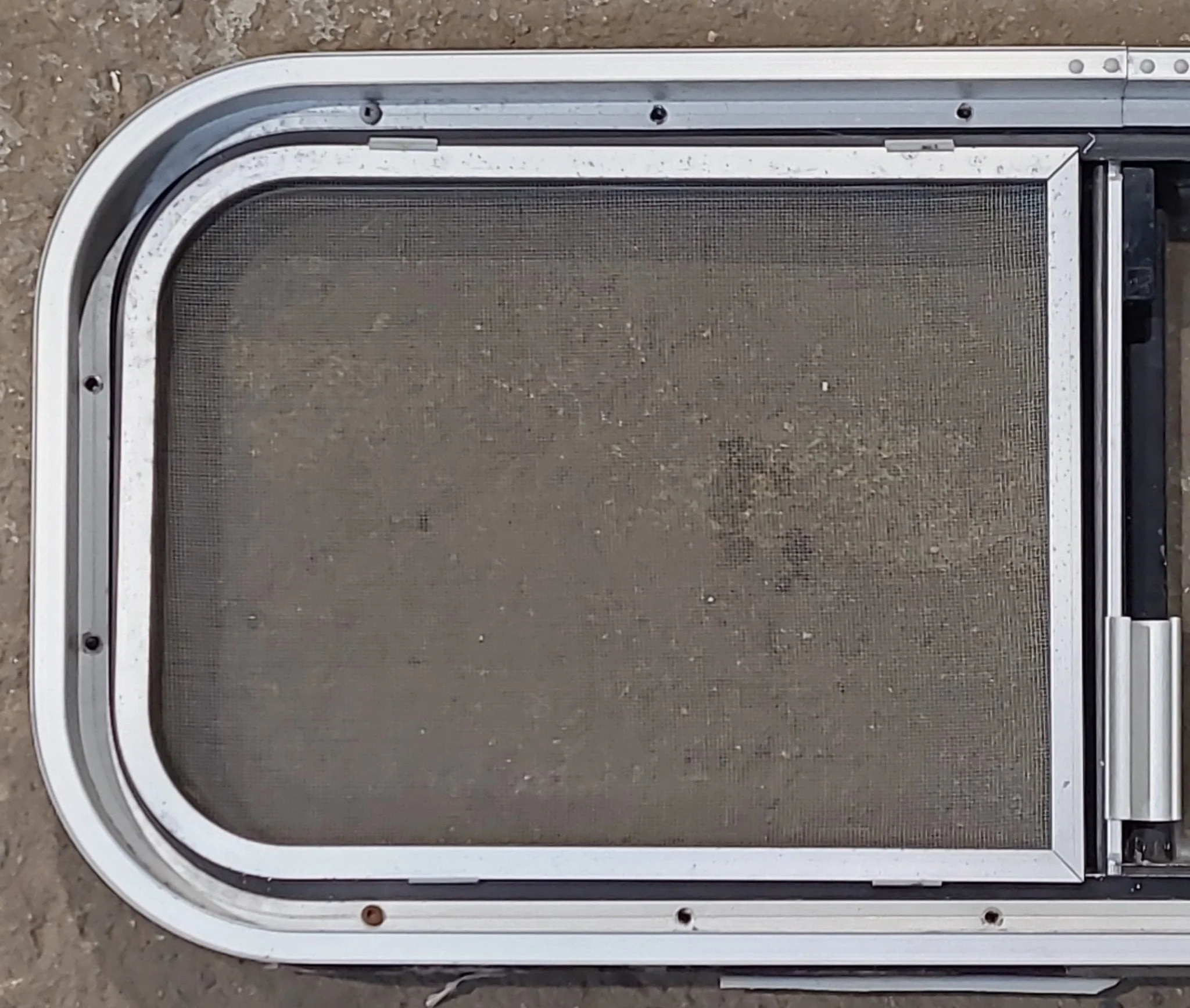 Used Black Radius Opening Window : 30 1/4" W x 11 3/4" H x 1 3/4" D - Image 5