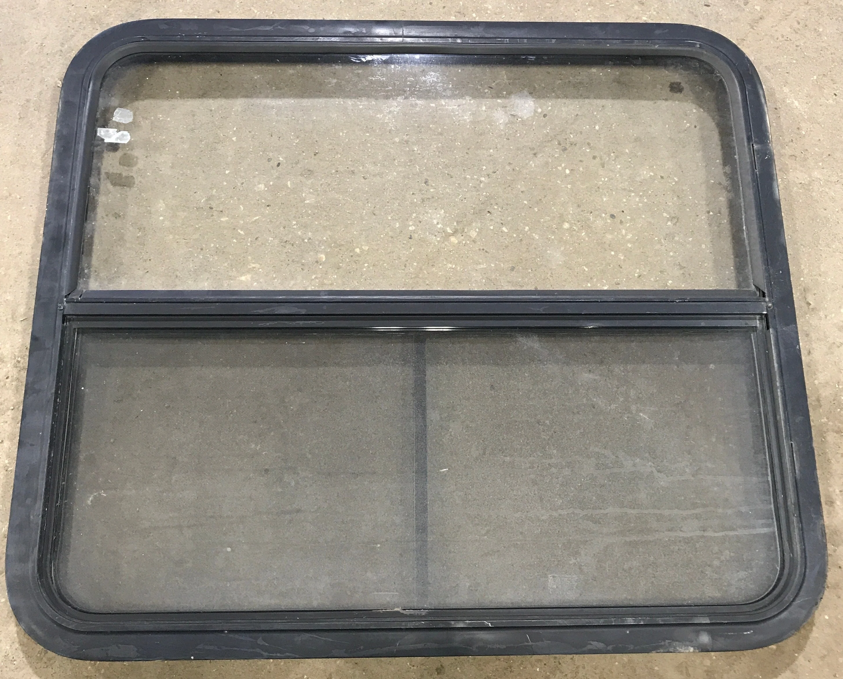 Used Black Radius Opening Window : 34 1/2" W x 29 1/2" H x 1 7/8" D