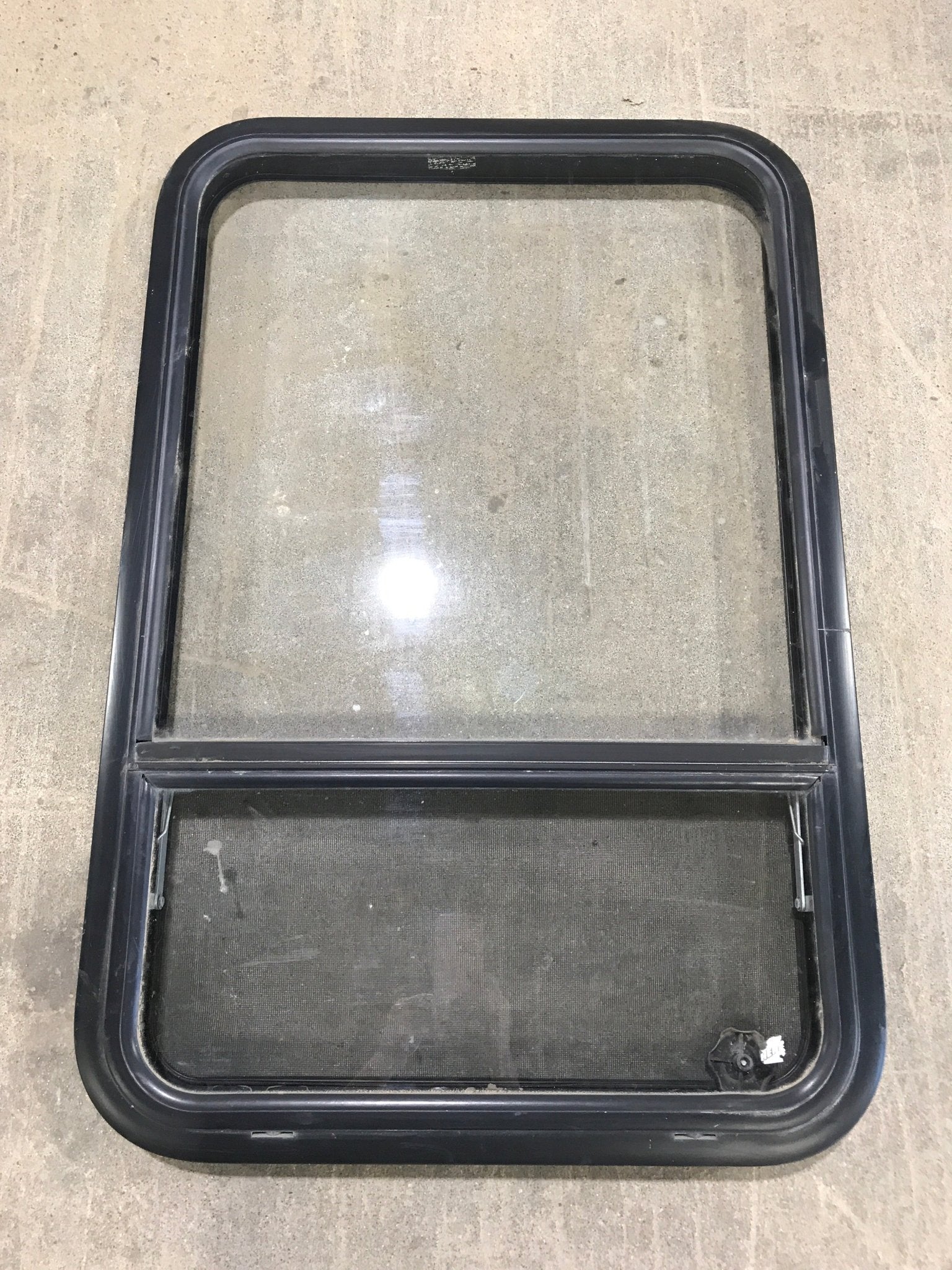 Used Black Radius Opening Window : 34 3/4" W x 23 1/4" H x 2" D
