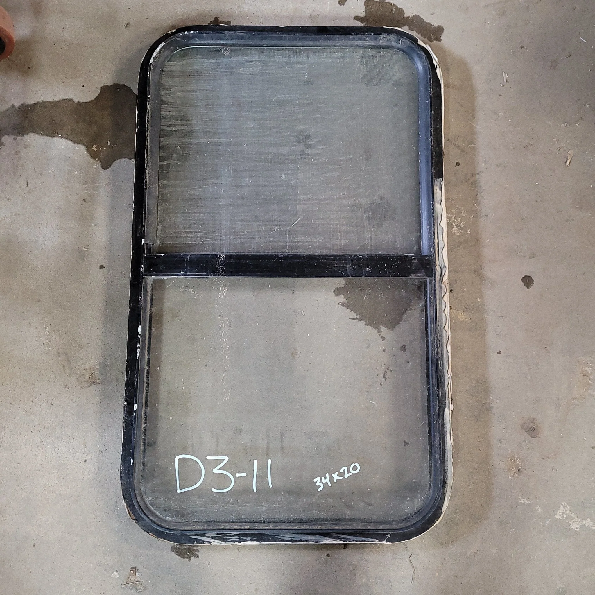 Used Black Radius Opening Window : 34 X 20 X 2" D