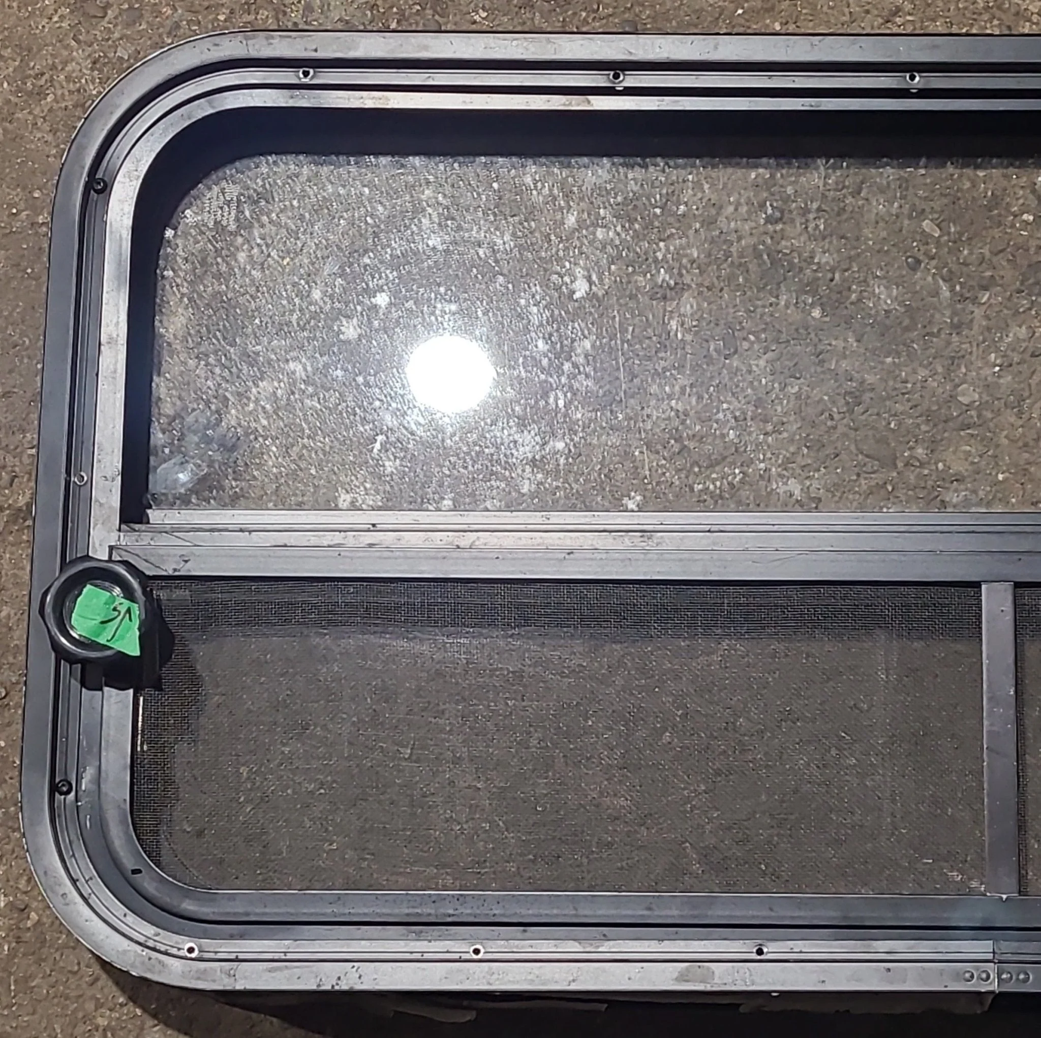 Used Black Radius Opening Window : 35 1/2" W x 17 1/4" H x 1 7/8" D - Image 6