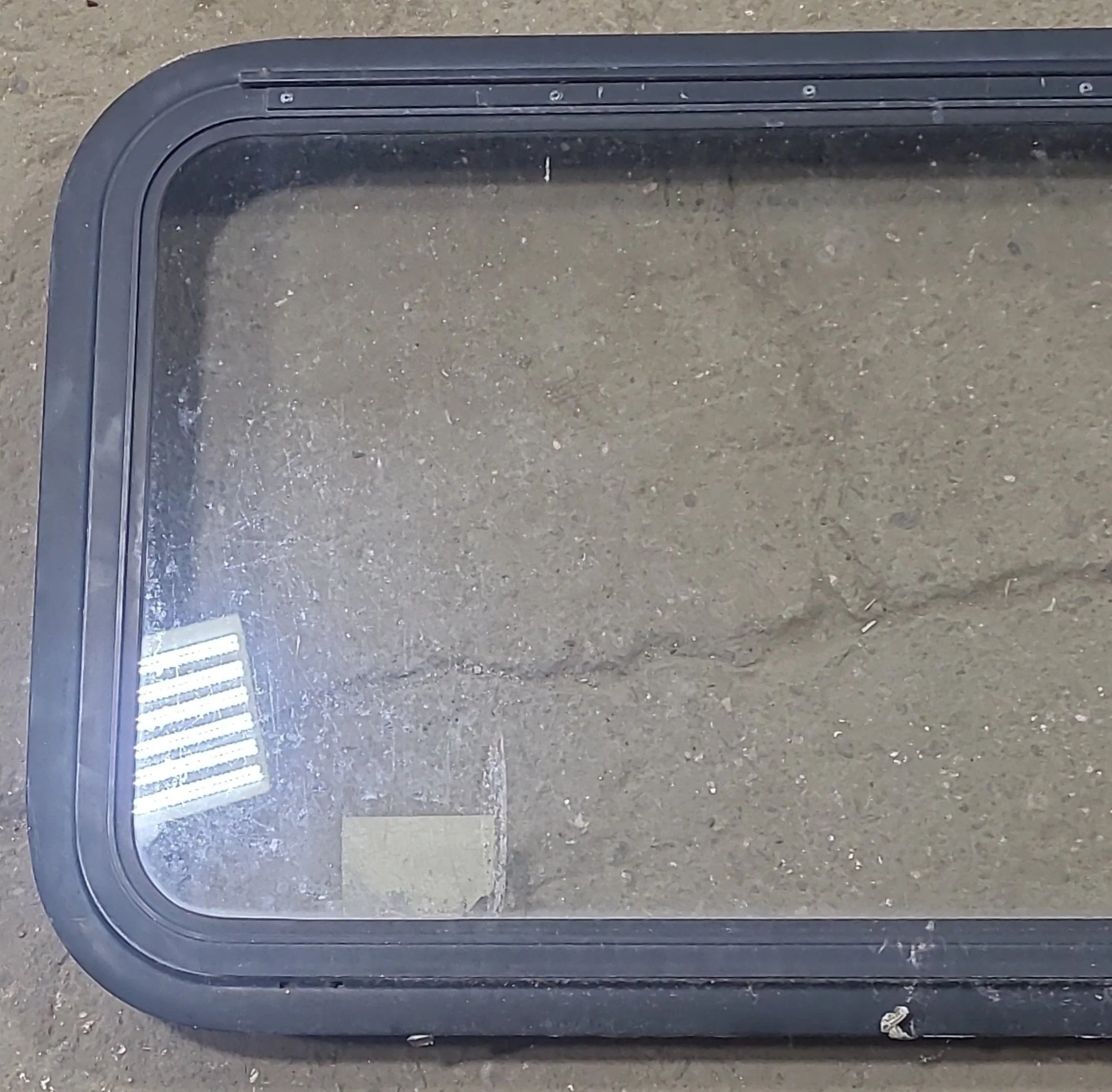 Used Black Radius Emergency Opening Window : 35 1/2" W X 18 3/4" H X 1 3/4" D - Image 2