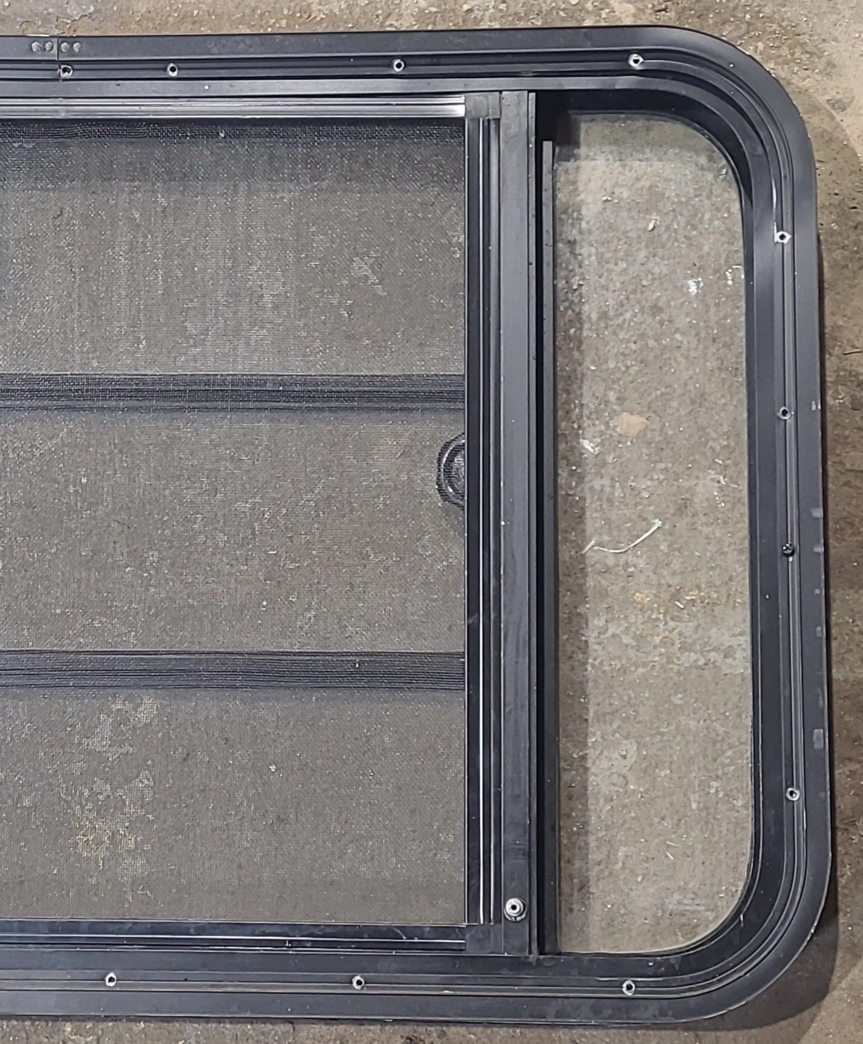Used Black Radius Opening Window : 35 1/2" W x 22 1/4" H x 1 7/8" D - Image 8