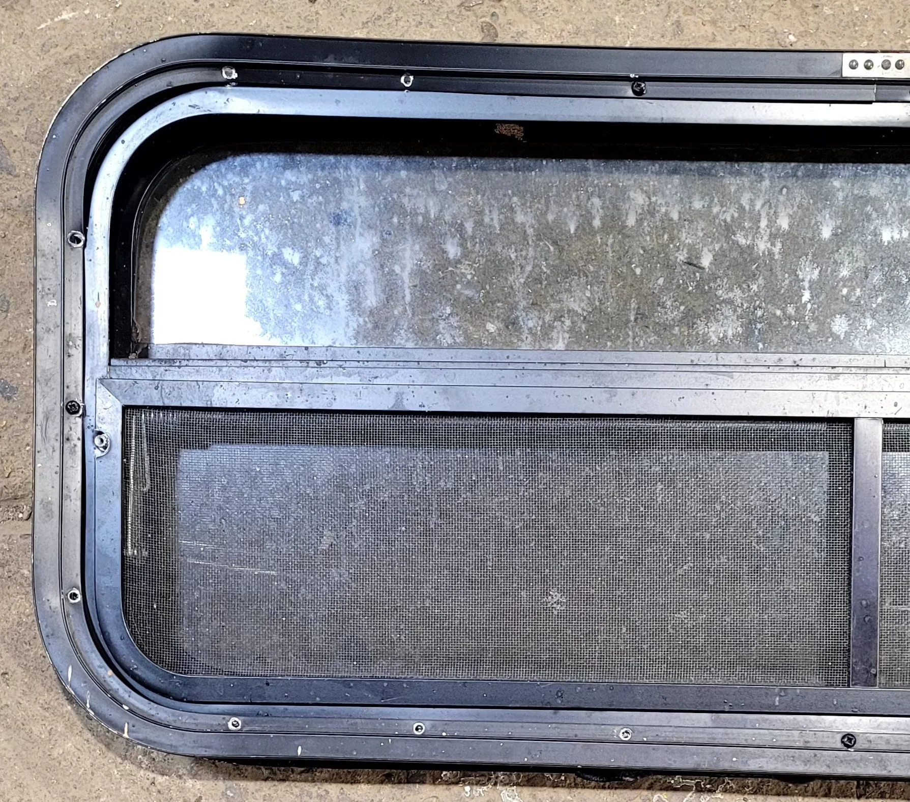 Used Black Radius Opening Window : 35 1/4" W x 14 1/4" H x 2" D - Image 6