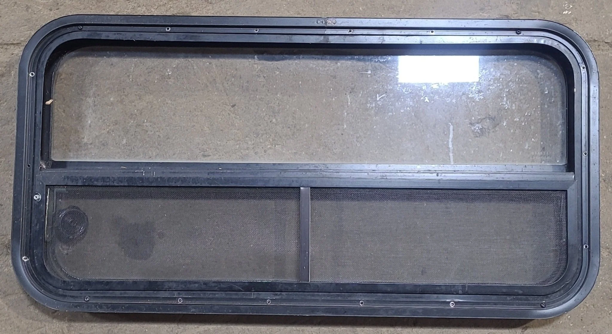 Used Black Radius Opening Window : 35 1/4" W x 17 1/4" H x 1 7/8" D - Image 4