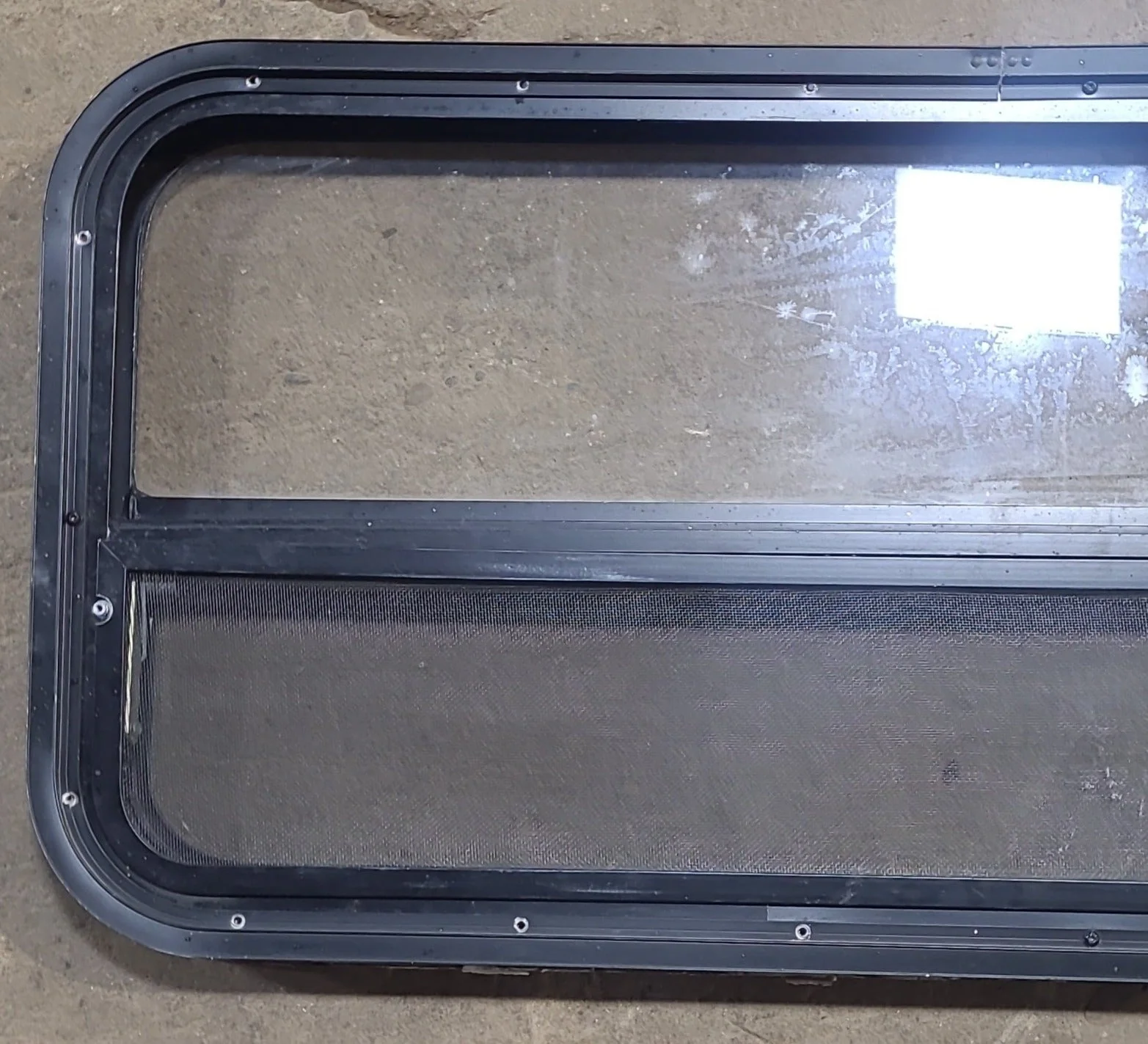 Used Black Radius Opening Window : 35 1/4" W x 17 1/4" H x 1 7/8" D - Image 5