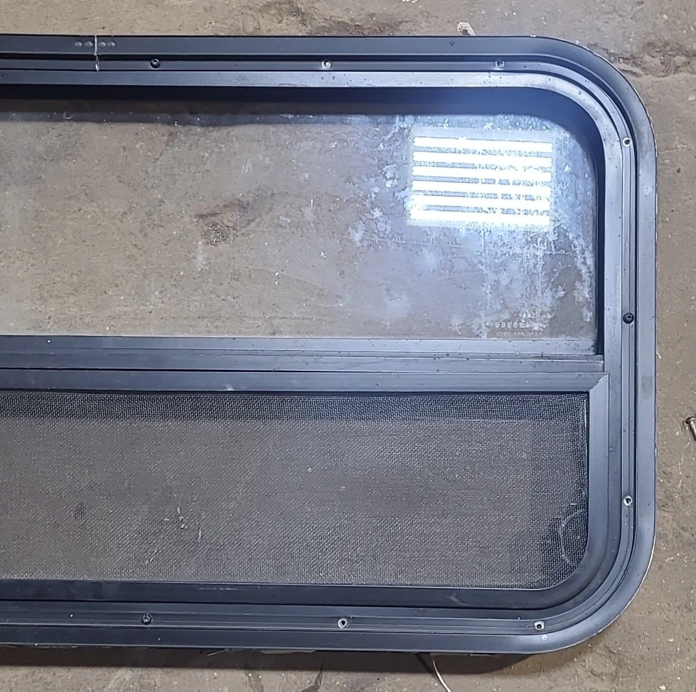 Used Black Radius Opening Window : 35 1/4" W x 17 1/4" H x 1 7/8" D - Image 6