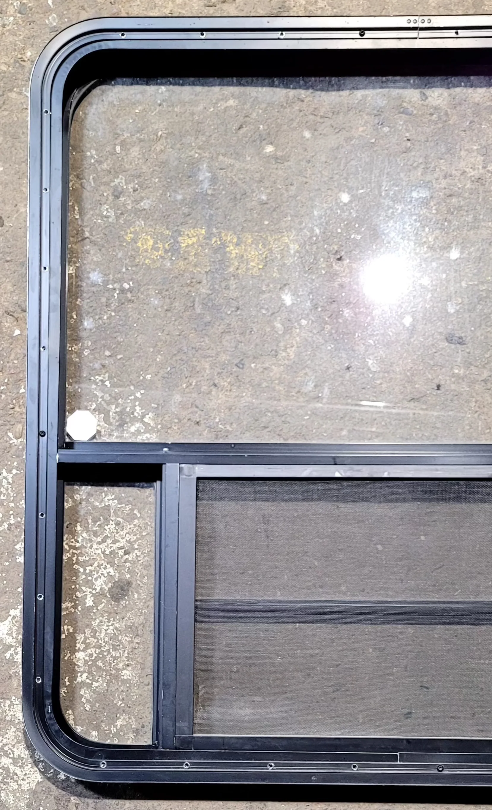 Used Black Radius Opening Window : 35 1/4" W x 36 1/4" H x 1 3/4" - Image 5