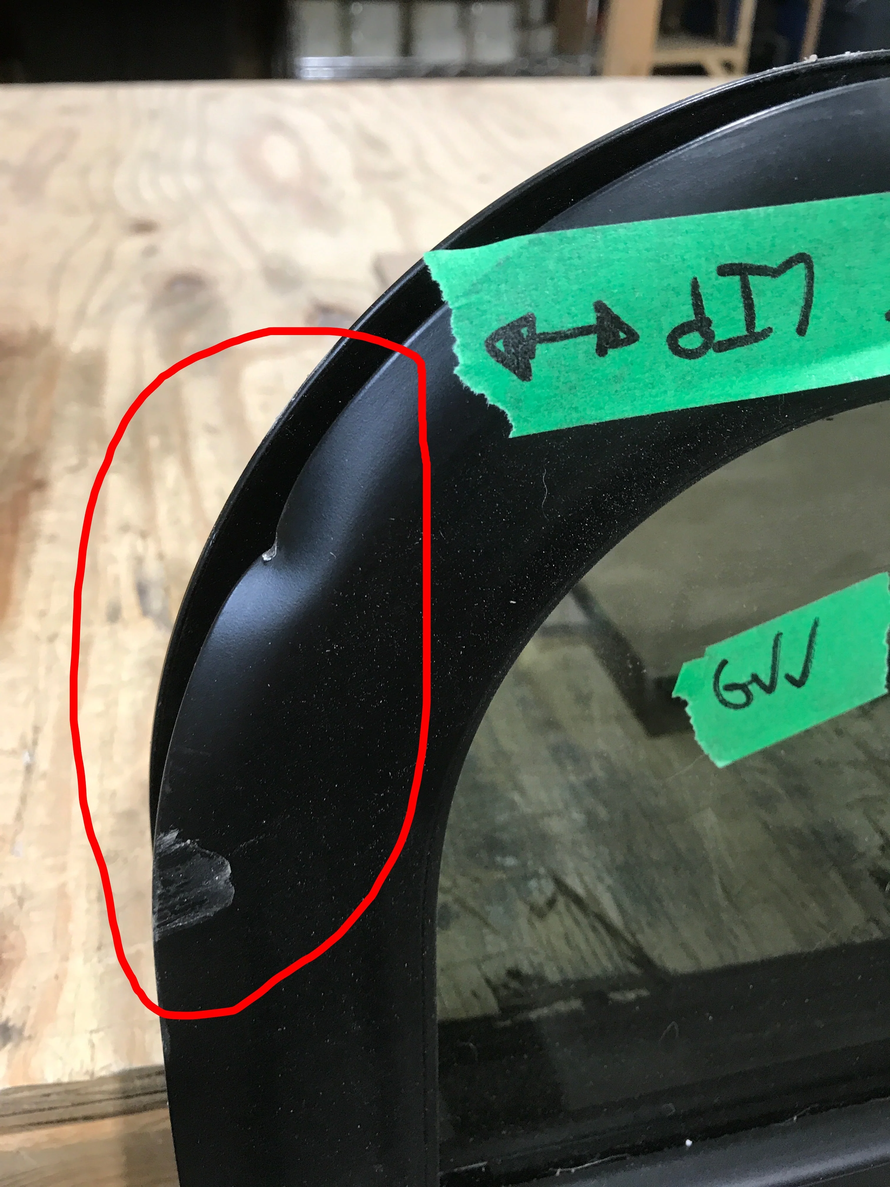Used Black Radius Opening Window : 35 3/4" W x 36" H x 3/4" - Image 4