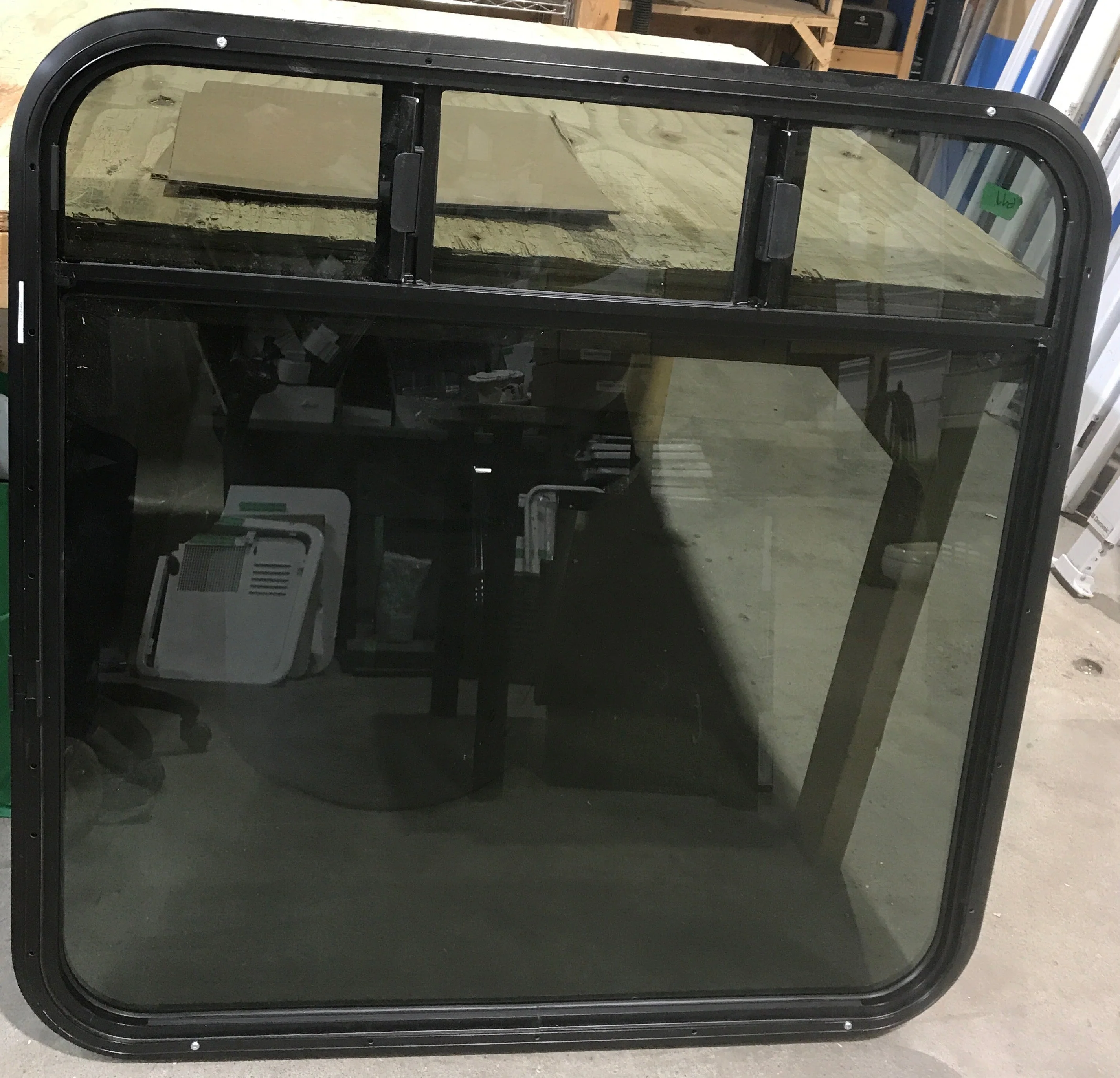 Used Black Radius Opening Window : 35 3/4" W x 36" H x 3/4" - Image 6